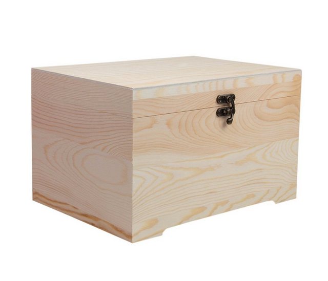 Alsino Kiste “Holz-Kiste mit Deckel aus Kiefernholz Aufbewahrungsbox & Geschenkkiste – Deko Geschenkbox – Unbehandelt Massivholz”