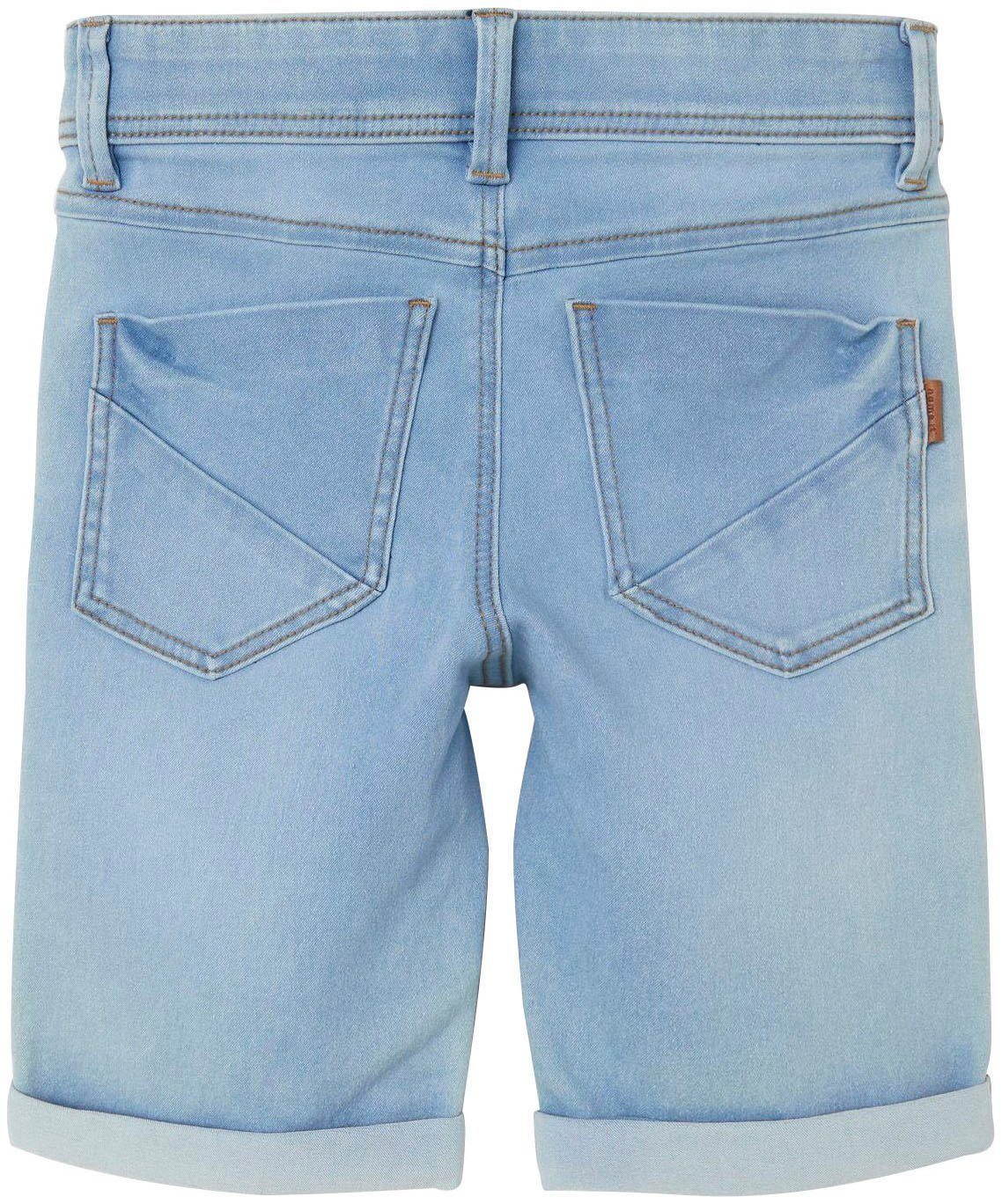 Name It Jeansshorts NKMSILAS SLIM DNM L SHORT Baumwollmischung, Stretch, Umschlagsaum