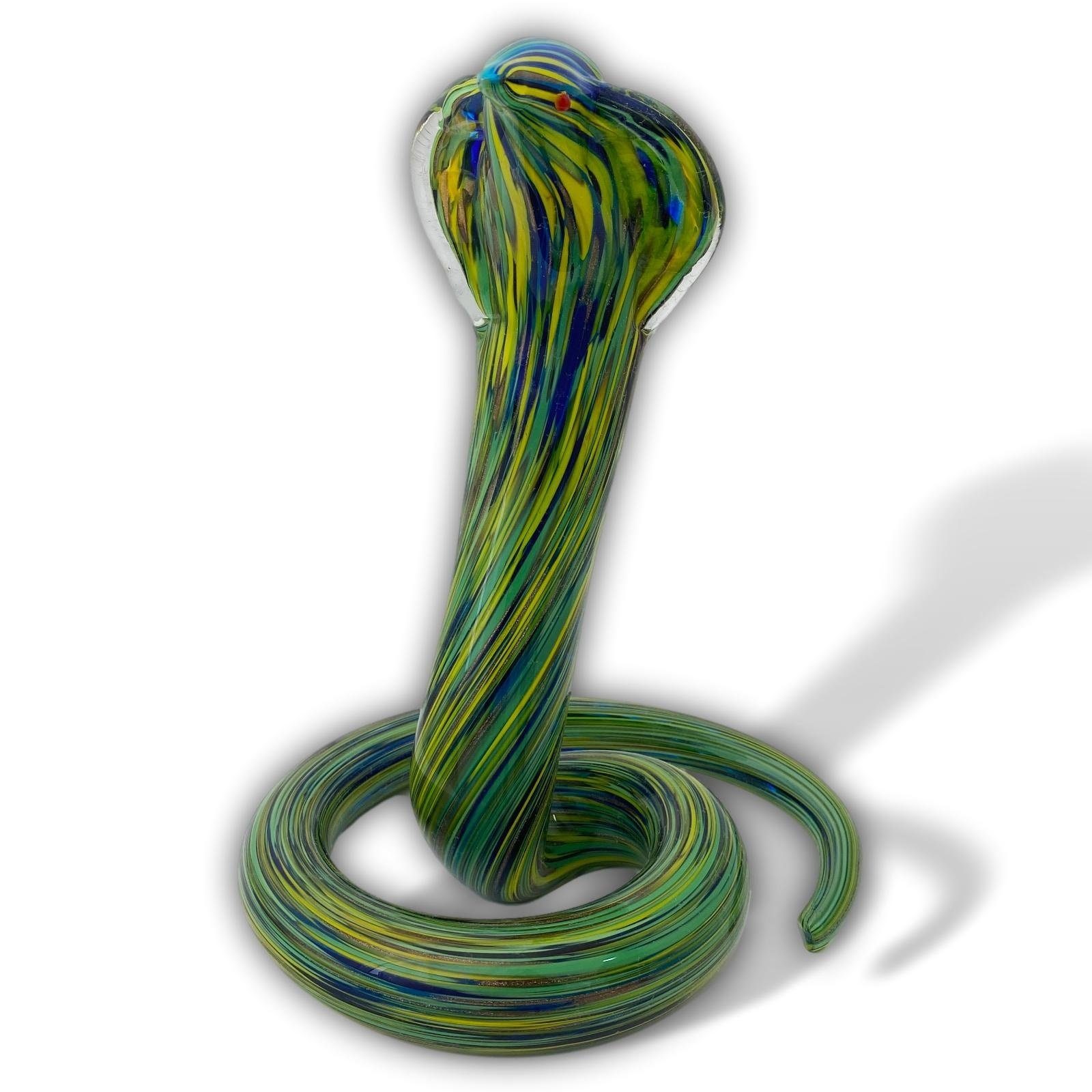 Aubaho Dekofigur Glasfigur Figur Cobra Schlange Kobra Glas Murano-Antik-Stil 27cm | Dekofiguren