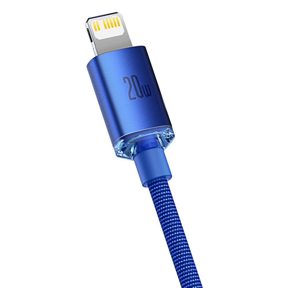Baseus Crystal Shine USB-C auf Lightning Kabel 20W 2m Schnellladung Blau Smartphone-Kabel, (200 cm)