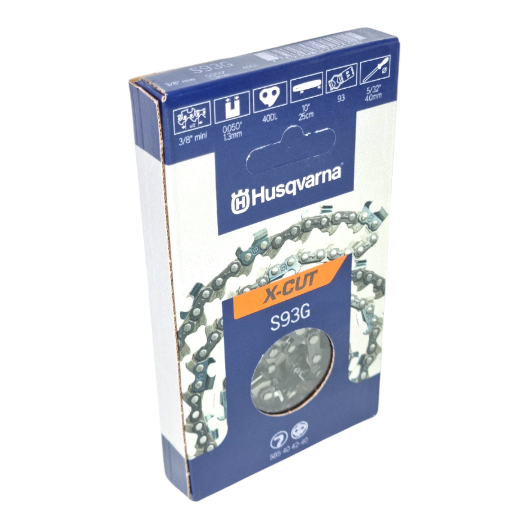 Husqvarna Ersatzkette X-CUT S93G Sägekette 25 cm 3/8" 1,3 mm 40TG (585404240) für Kettensäge