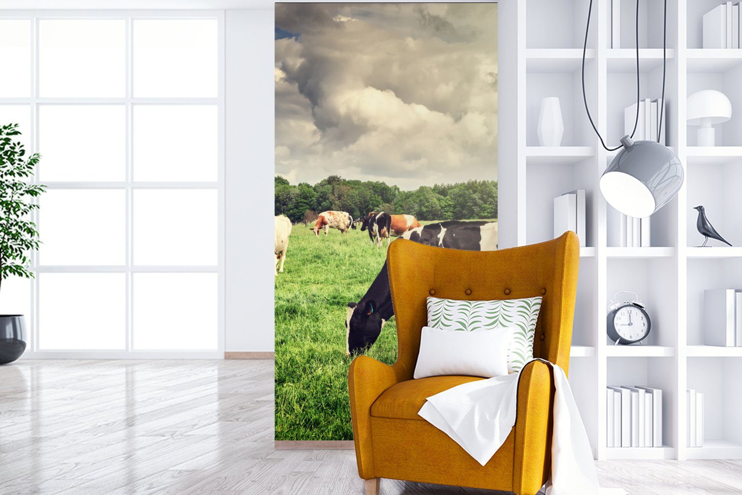 Kühe - - für Weide Landschaft, - (2 Wohnzimmer Schlafzimmer Fototapete Natur Vliestapete Fototapete Küche, Tiere St), - Matt, MuchoWow bedruckt,