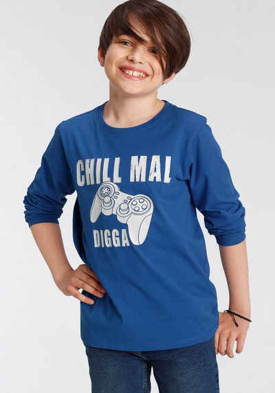 KIDSWORLD Langarmshirt CHILL MAL..., Spruch