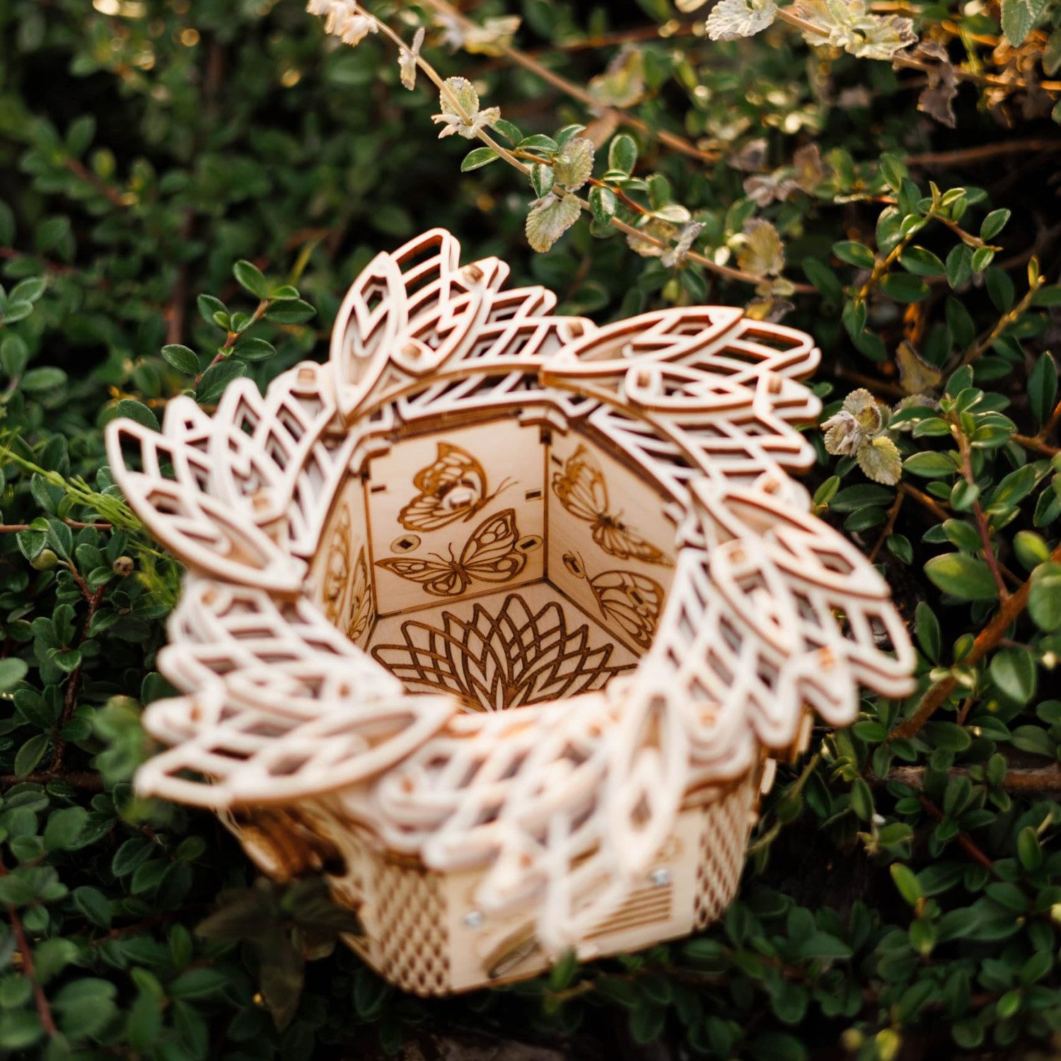 WoodTrick Modellbausatz Mysteriöse Blume aus Holz, (278-tlg)