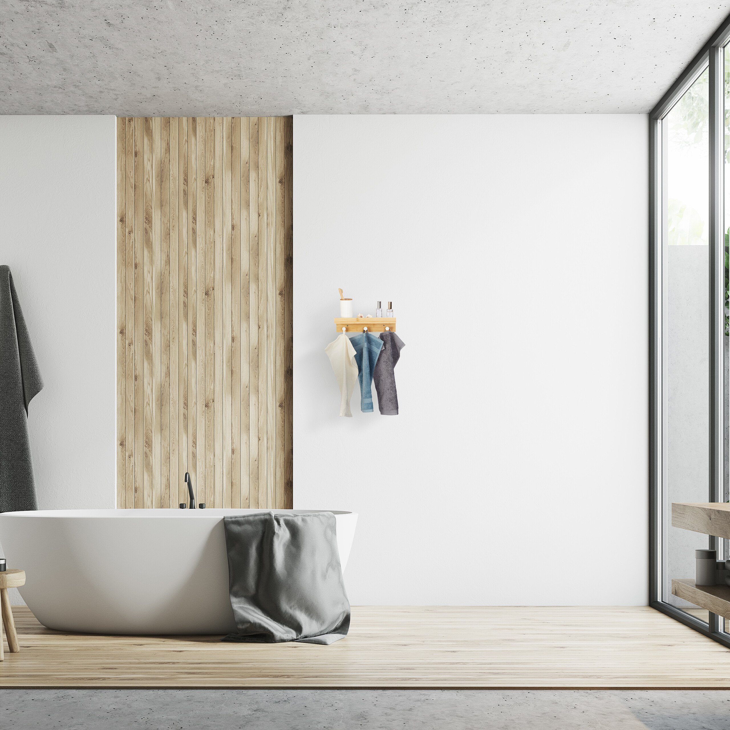 relaxdays Hakenleiste Wandregal mit 3er Hakenleiste günstig online kaufen