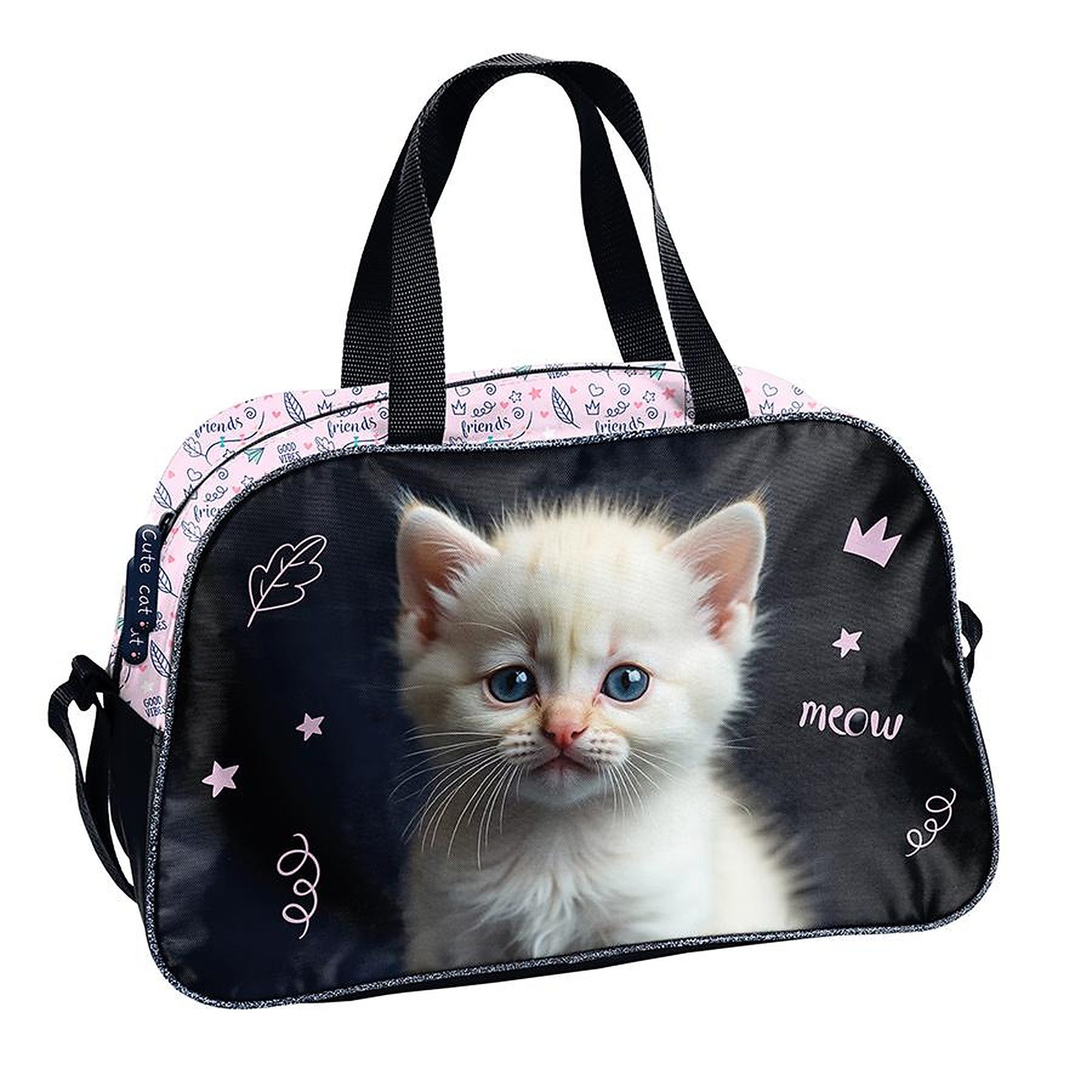 PASO Sporttasche Katze Kindersporttasche Trainingstasche (1-tlg., Einzelteil), Schwimmbadtasche leicht Mädchen
