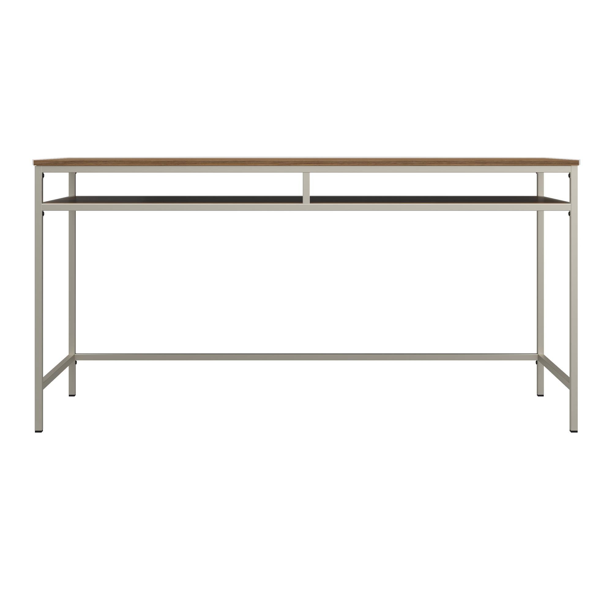 taupe/walnuss Tischplatte in taupe Breite Holzoptik, Metallgestell, loft24 Bradford, | 153 Schreibtisch | walnuss cm