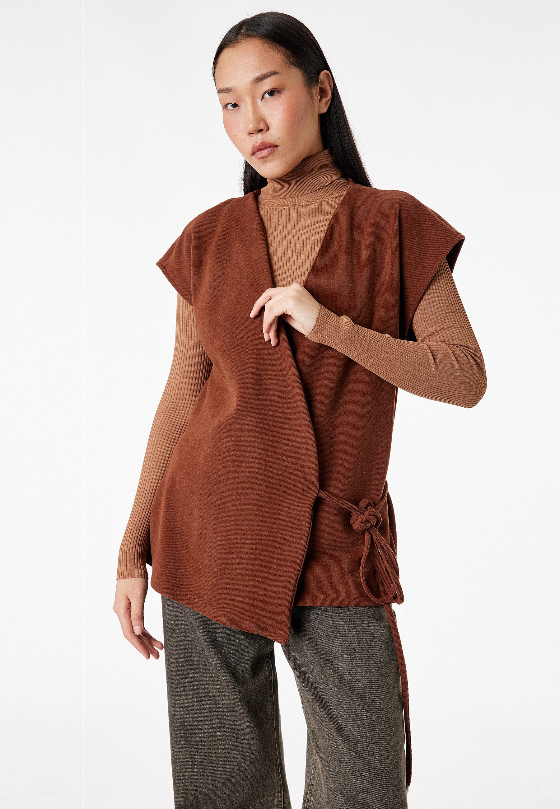 Cardigan V-Kragen Mit Einbanddetail Cardigan