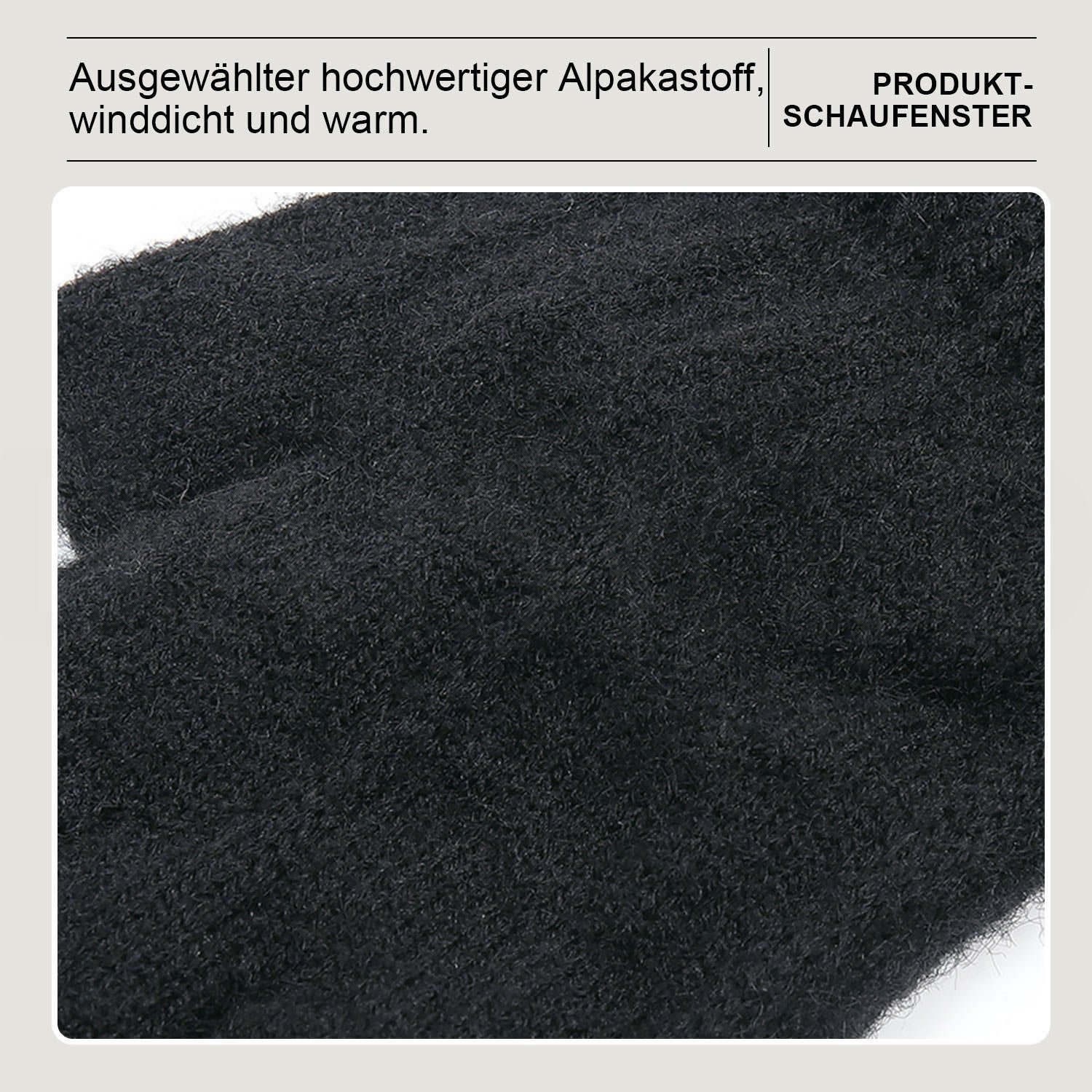 WinterhandschuheTouchscreen Damen Daisred 2 Strickhandschuhe Paar Schwarz+Grau Warm Handschuhe