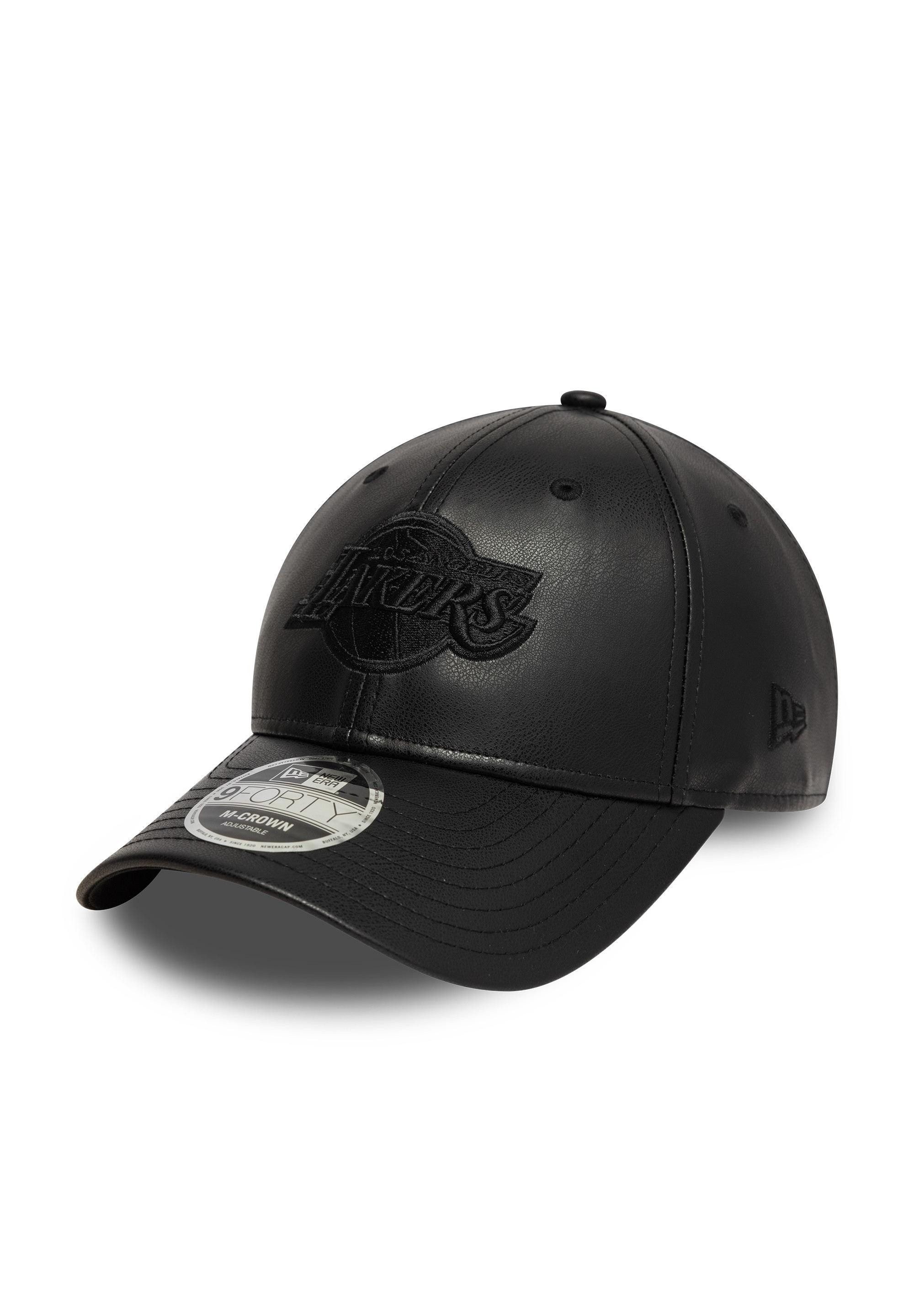 Baseball Cap Los Angeles Lakers New Era PU 9Forty M-Crown Cap Kunstleder Schwarz