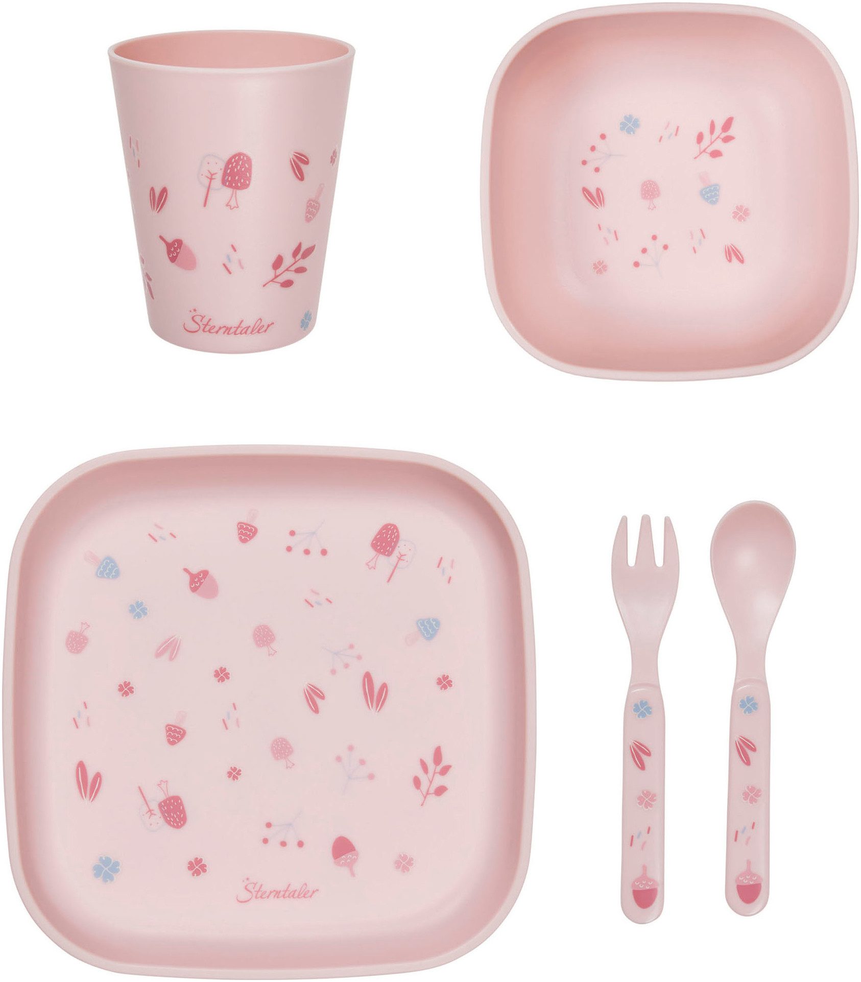 Sterntaler® Kindergeschirr-Set Hase Hanni, eckig (5-tlg), Polypropylen