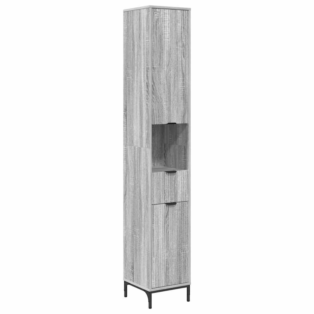 vidaXL Badezimmerspiegelschrank Bad hoher Schrank Grau günstig online kaufen