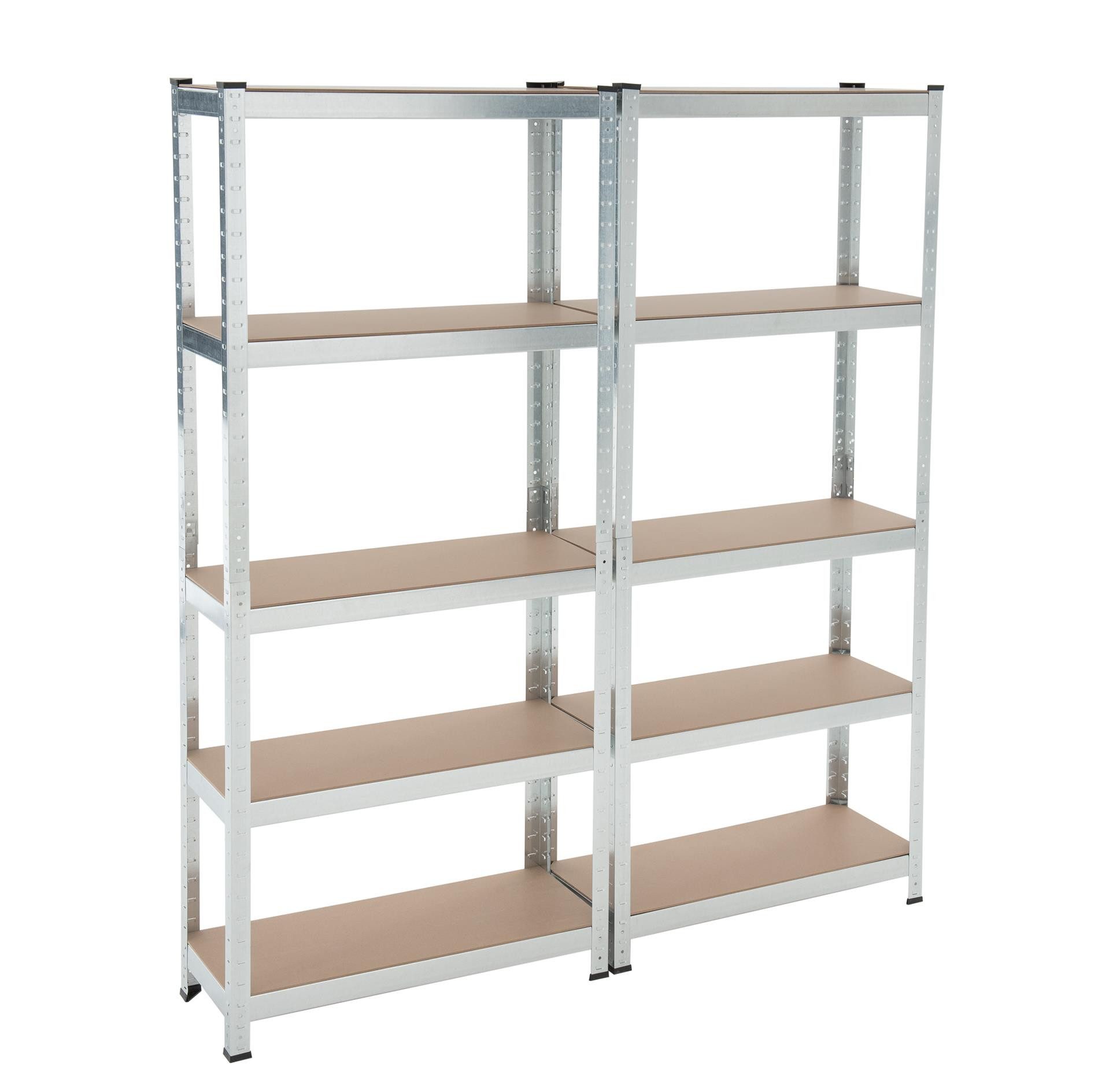ESTEXO Regal Lagerregal Steckregal Werkstattregal 170x75x30cm 2x Kellerregal Schw