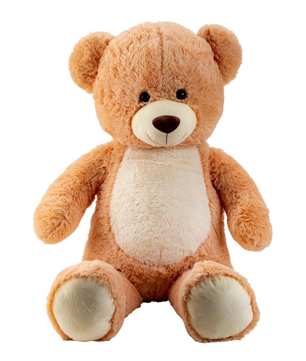 Geschenkestadl Kuscheltier XXL Kuschelbär Bär mit weißem Bauch – in Blau, Rosa, Braun – 100 cm (XXL Teddybär, XXL Bär in 3 Farben erhältlich), Bär mit hellem Bauch, super süss, XXL kuschlweich