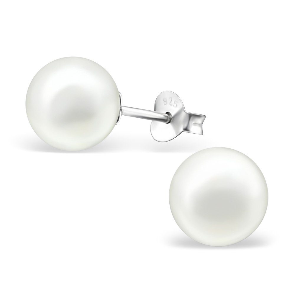Paar Damen weiß 925 (1 2-tlg), Ohrschmuck BUNGSA aus Ohrstecker Silber Stück), Ohrringe Ohrring-Set (2 Perle