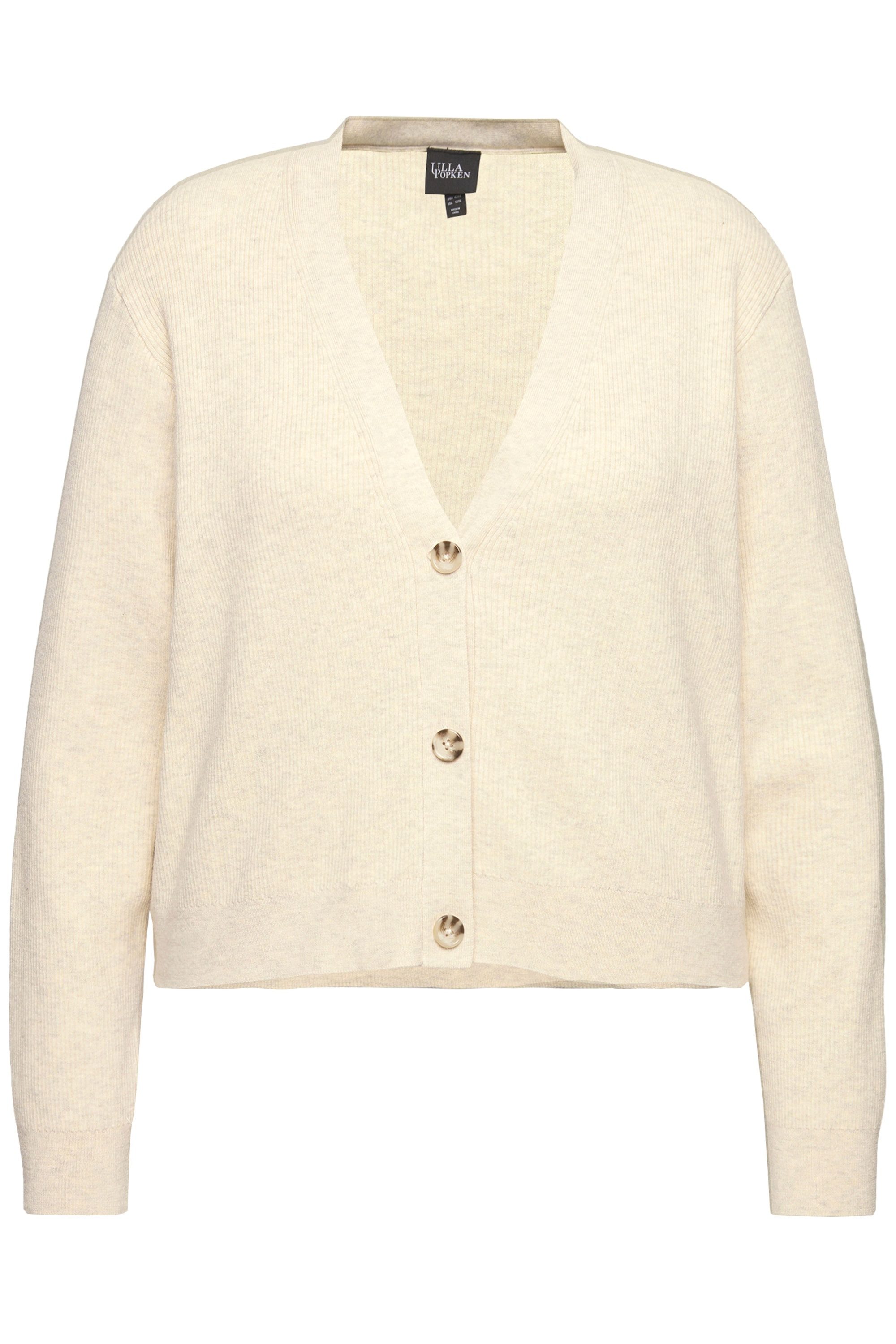 Ulla Popken Cardigan Strickjacke Knopfleiste V-Ausschnitt günstig online kaufen
