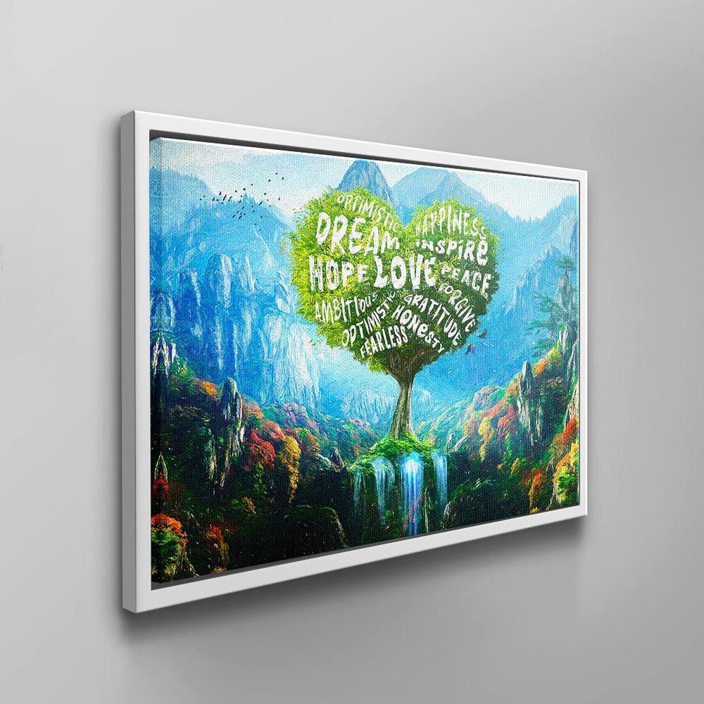 Motivation für DOTCOMCANVAS® pure Lebensenergie & Leinwandbild, weißer Rahmen von Wandbild