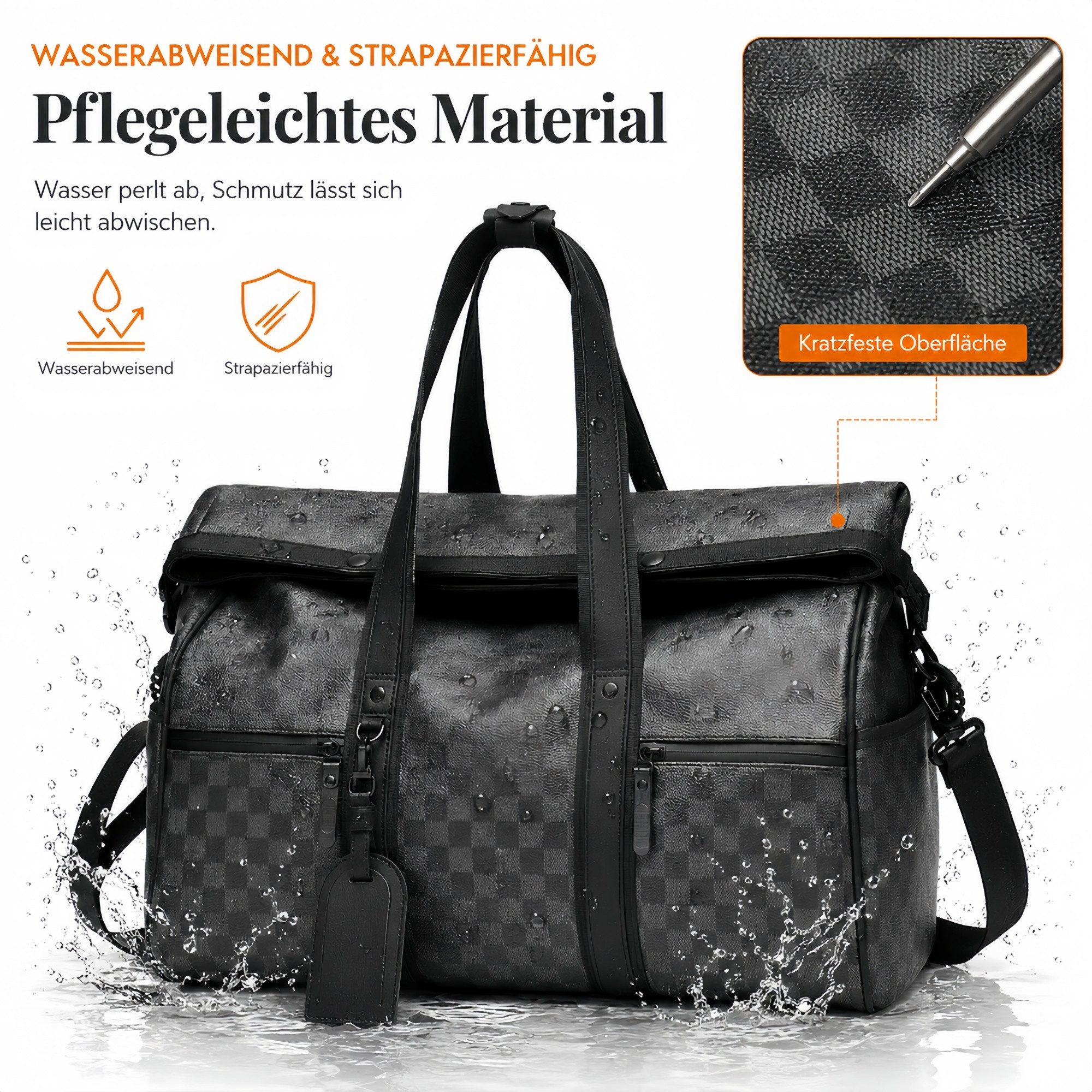 Forrlite Reisetasche Reisetasche Wasserdichter Reise-Seesack - Tragetasche, Sporttasche (Schultertasche (Erweiterbar mit Trolley-Ärmel und Nasstasche), Atmungsaktiv, wasserdicht, verschleißfest, großes Fassungsvermögen), Schultergurt, für Yoga, Schwimmen, Tourismus, Fitness