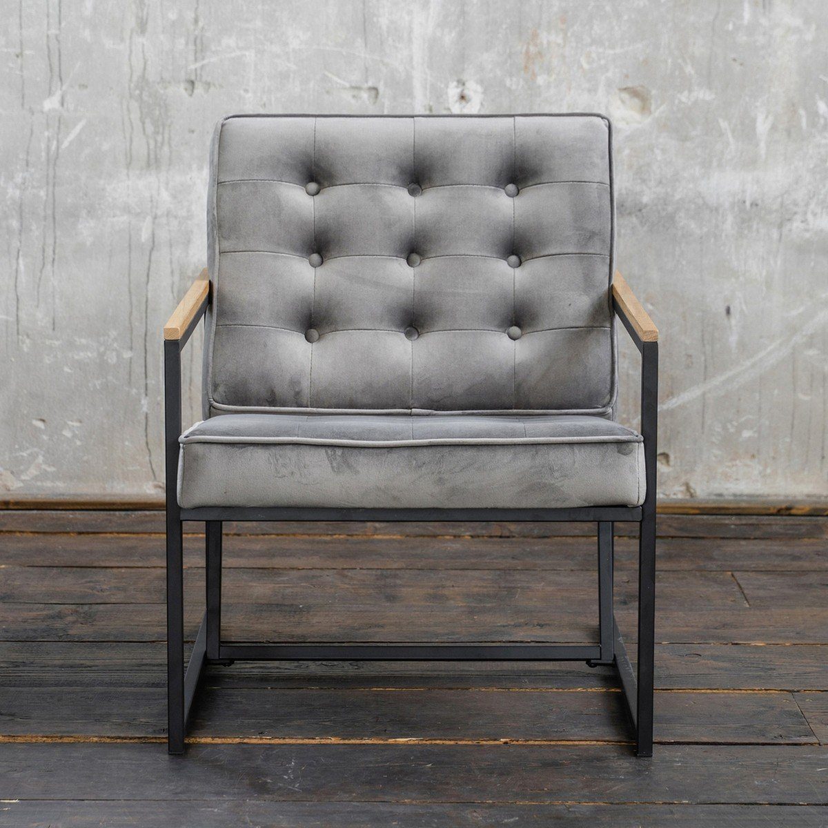 KAWOLA Sessel Bezug Velvet ARLY, Farben Stoff grau versch