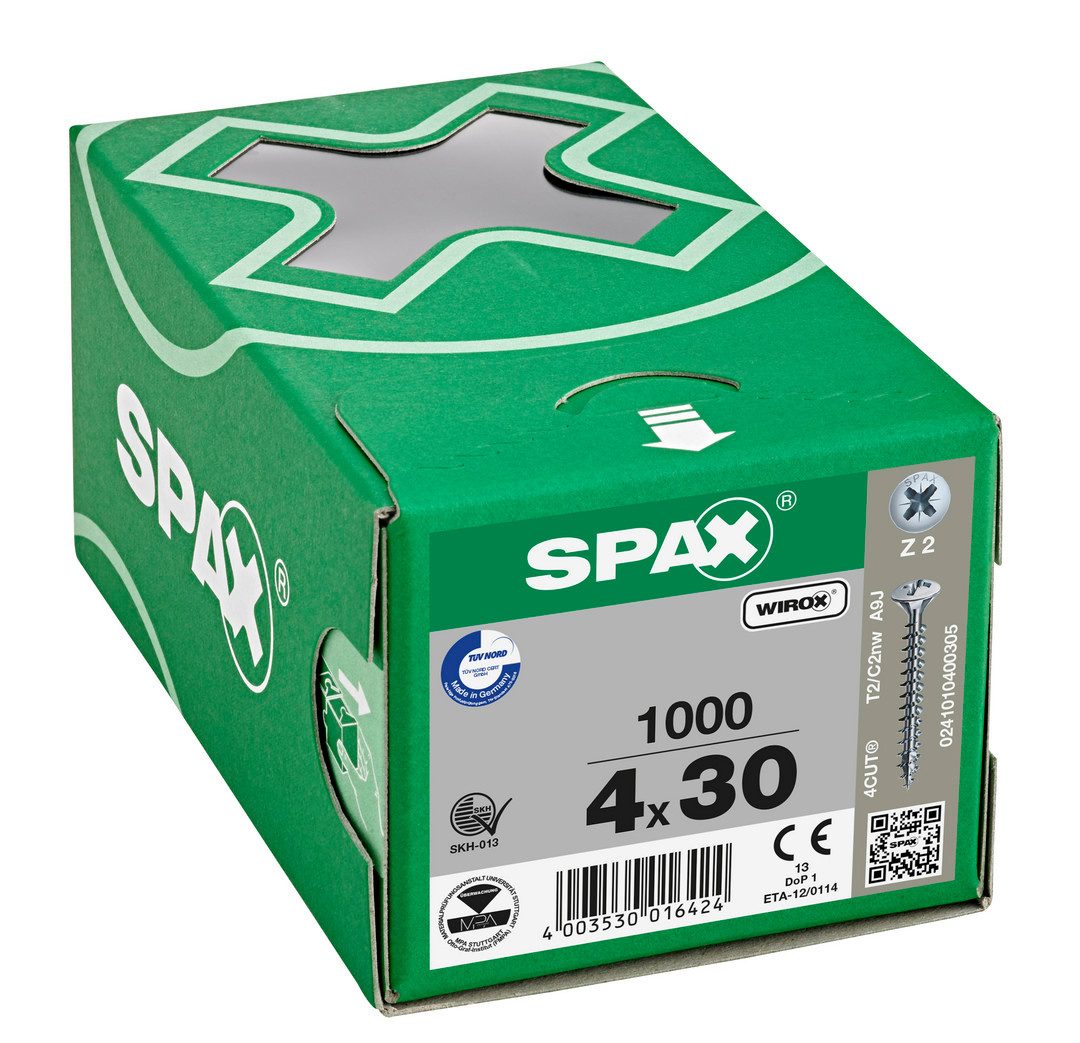 SPAX Schraube Schraube, Linsensenkkopf, WIROX, Kreuzschlitz Z2, Vollgewinde, (1000 St)