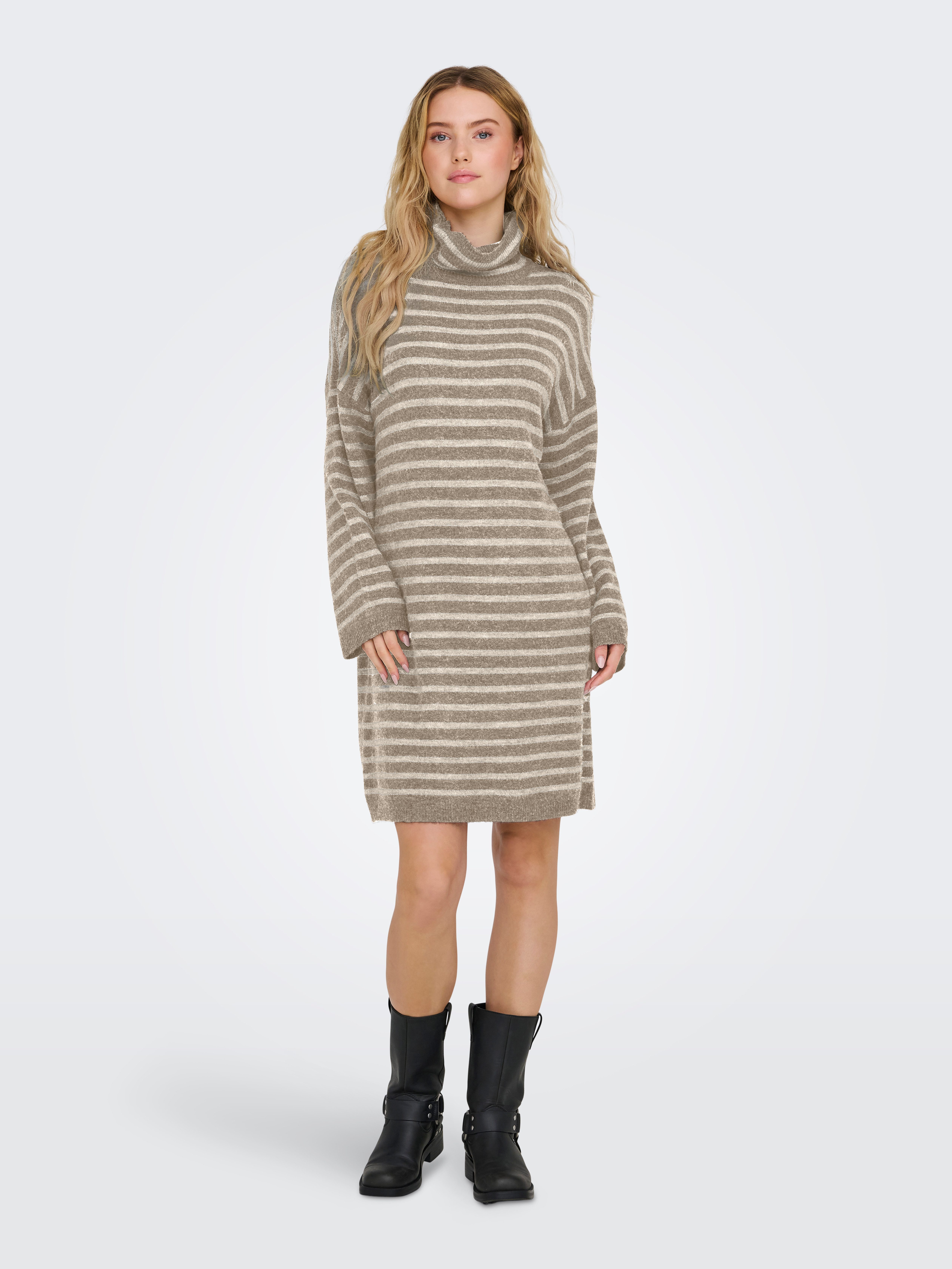 Strickkleid ONLTALIO LS STRIPE ROLLNECK DRESS BF KNT