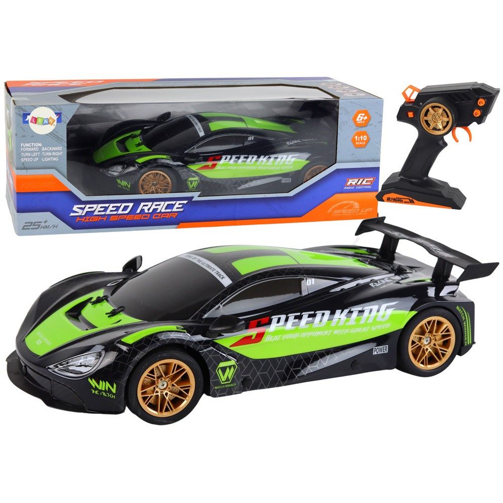 LEAN TOYS RC-Auto Sportwagen Rennauto Funkfahrzeug (Spar-Set, 1-tlg., 44 x 19,5 x 12 cm schnell), 25 km/h, 2,4 GHz, Lichteffekte, Akku inklusive