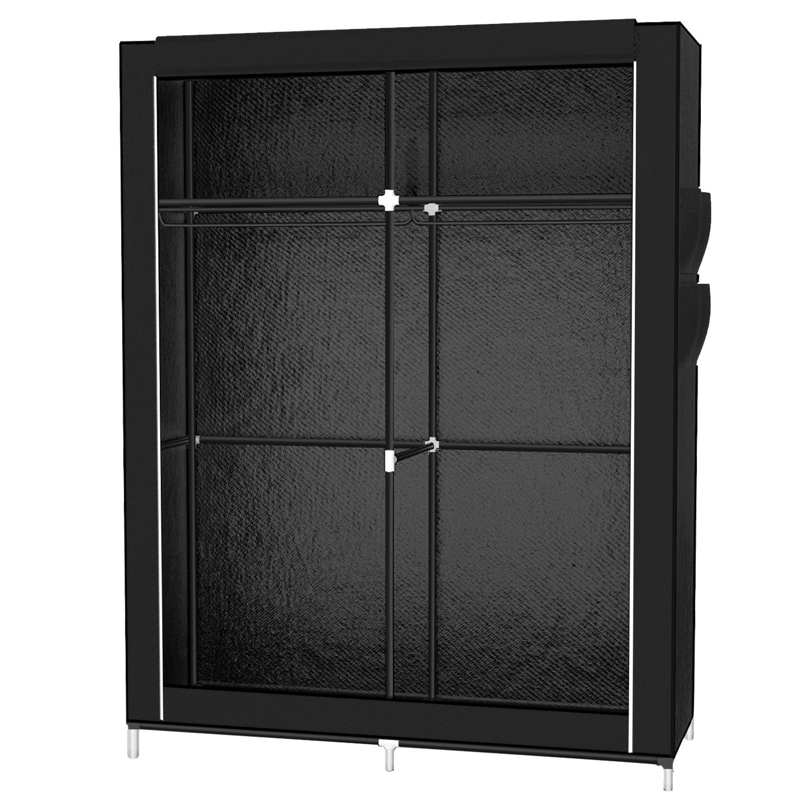 JEOBEST Stoffschrank Kleiderschrank mit Kleiderstange Seitentaschen und Überzug, Kleiderschränke Stabil – Bild 2 von 5