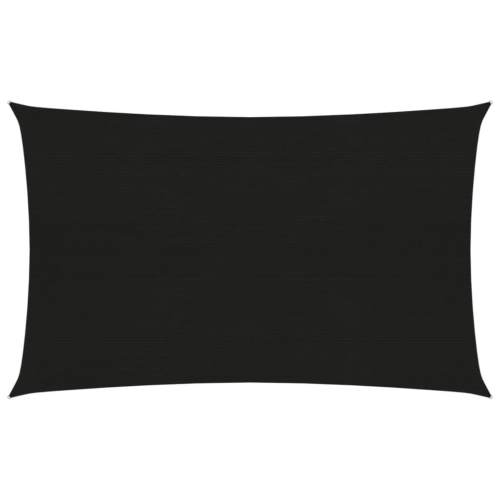 Sonnensegel Sonnensegel 160 g m² Schwarz 2x4 m HDPE Beschattung Rechteck