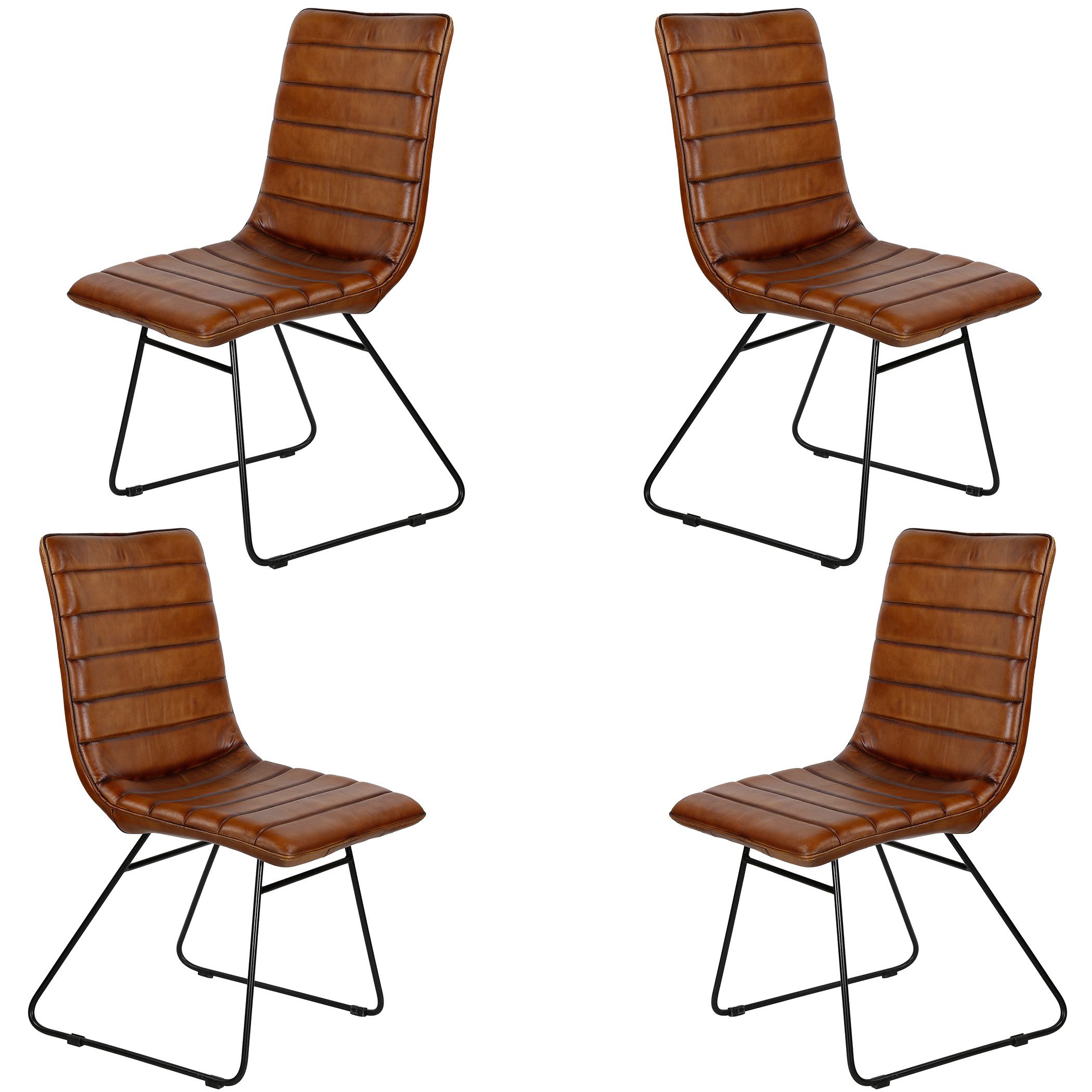 Casa Moro Esszimmerstuhl Lederstuhl Polsterstuhl Braun Echtleder Bezug (Ret günstig online kaufen