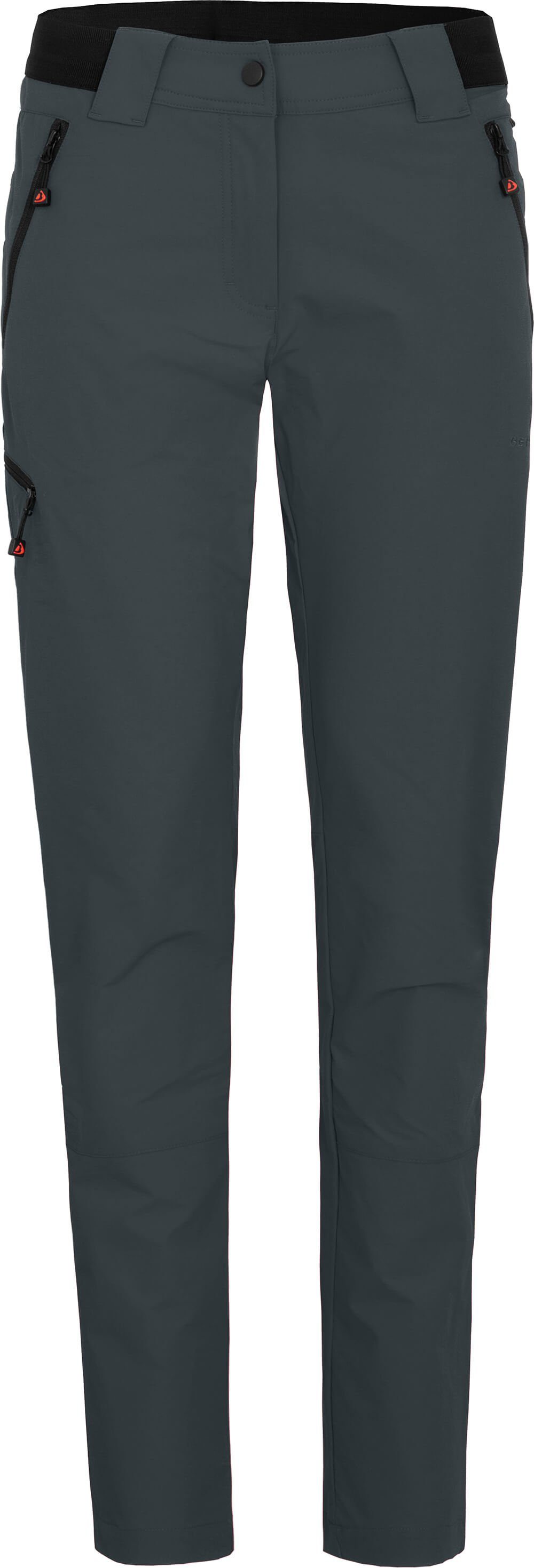 Bergson Outdoorhose VIDAA COMFORT (slim) Damen Wanderhose, leicht, strapazierfähig, Normalgrößen, dunkel grau