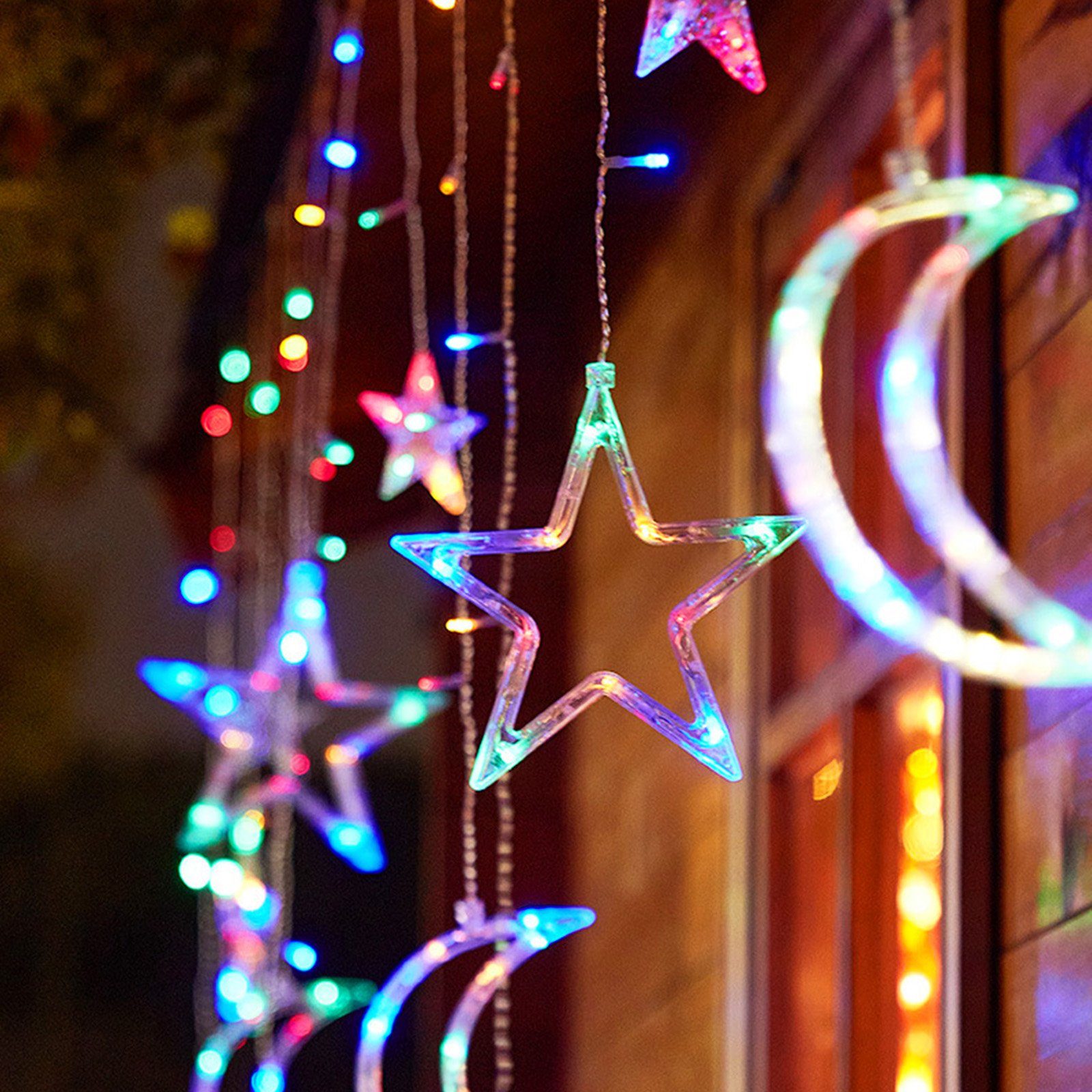 MUPOO LED-Lichterkette 120 LED Lichtervorhang Ramadan Eid Islam Fest Deko l günstig online kaufen