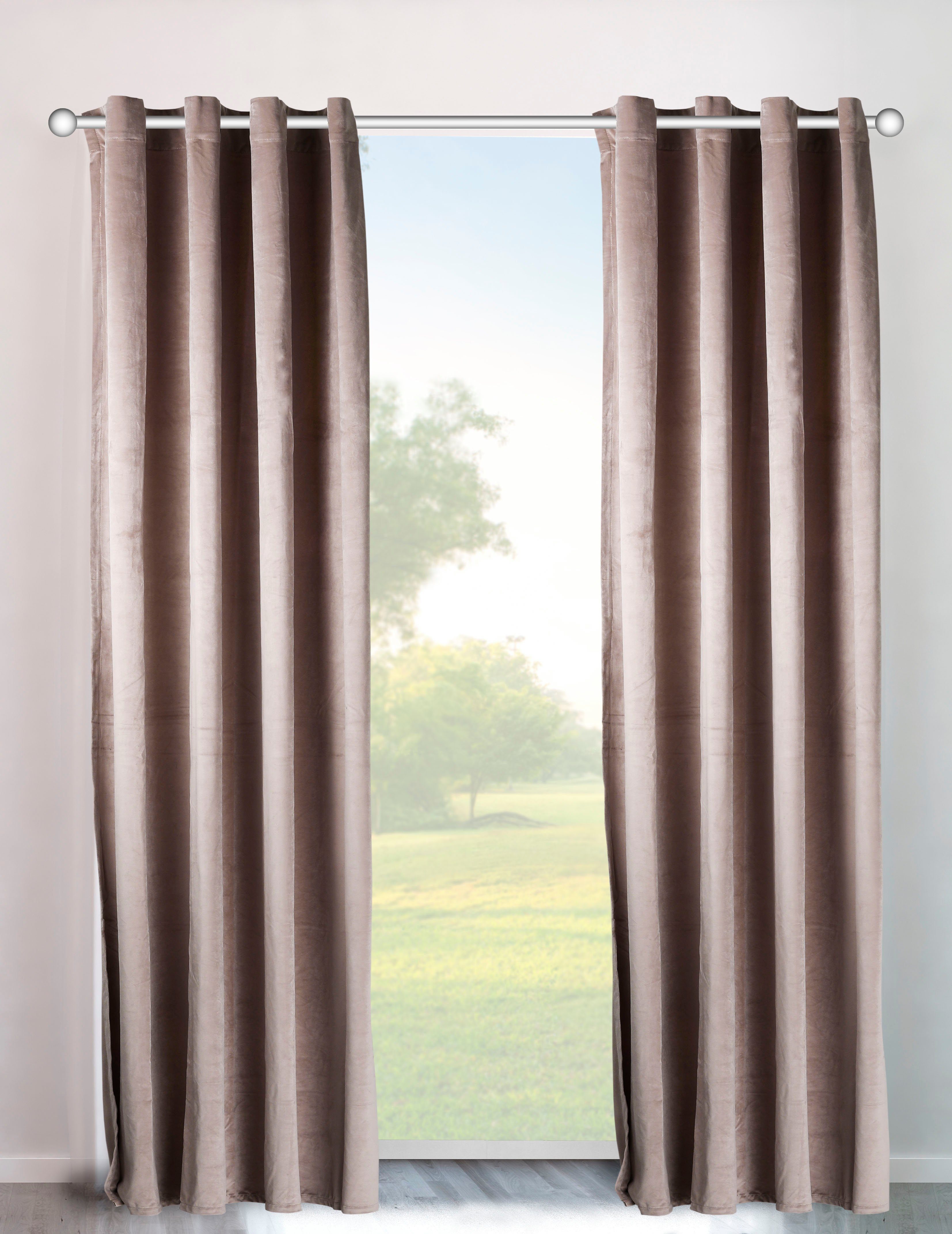 my home Vorhang Velvet Uni, Ösen günstig online kaufen