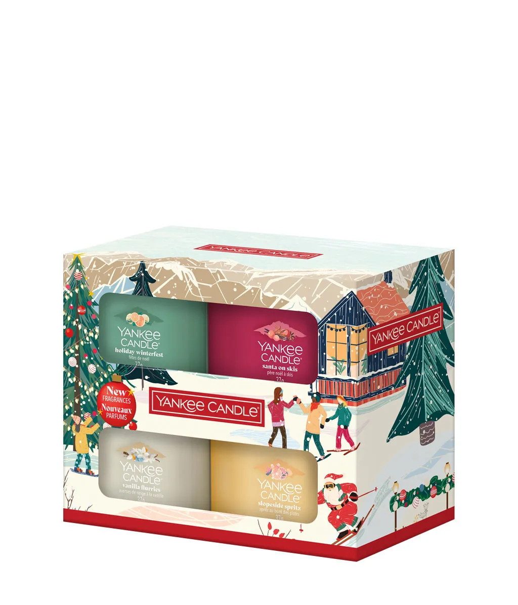 Yankee Candle Duftkerze Yankee Candle 4er Kerzen Votive Christmas Geschenkset Duftkerzen
