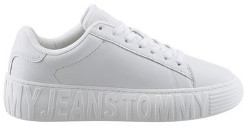 Tommy Jeans TJW LEATHER CUPSOLE ESS Plateausneaker mit Logobuchstaben im Plateau, Freizeitschuh, Halbschuh, Schnürschuh