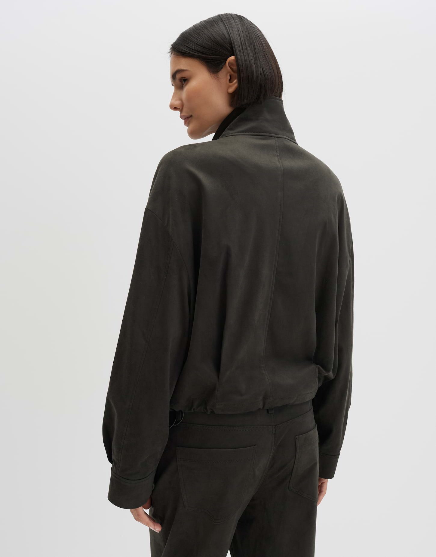 someday Jackenblazer Blouson aus weichem Velourslederimitat Loose Fit Samtige Oberfläche mit edler Optik