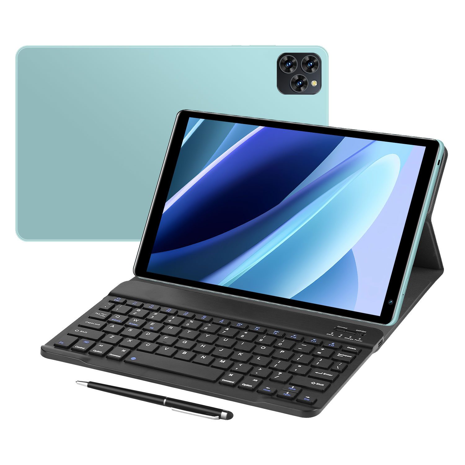Fine Life Pro 10,1 Zoll Einsteiger-Tablet mit Tastatur & Schutzhülle–4G/WLAN Anrufe Grafiktablett (3GB RAM + 128GB ROM, 5000mAh Akku, Dual-SIM, Ideal für Anfänger)