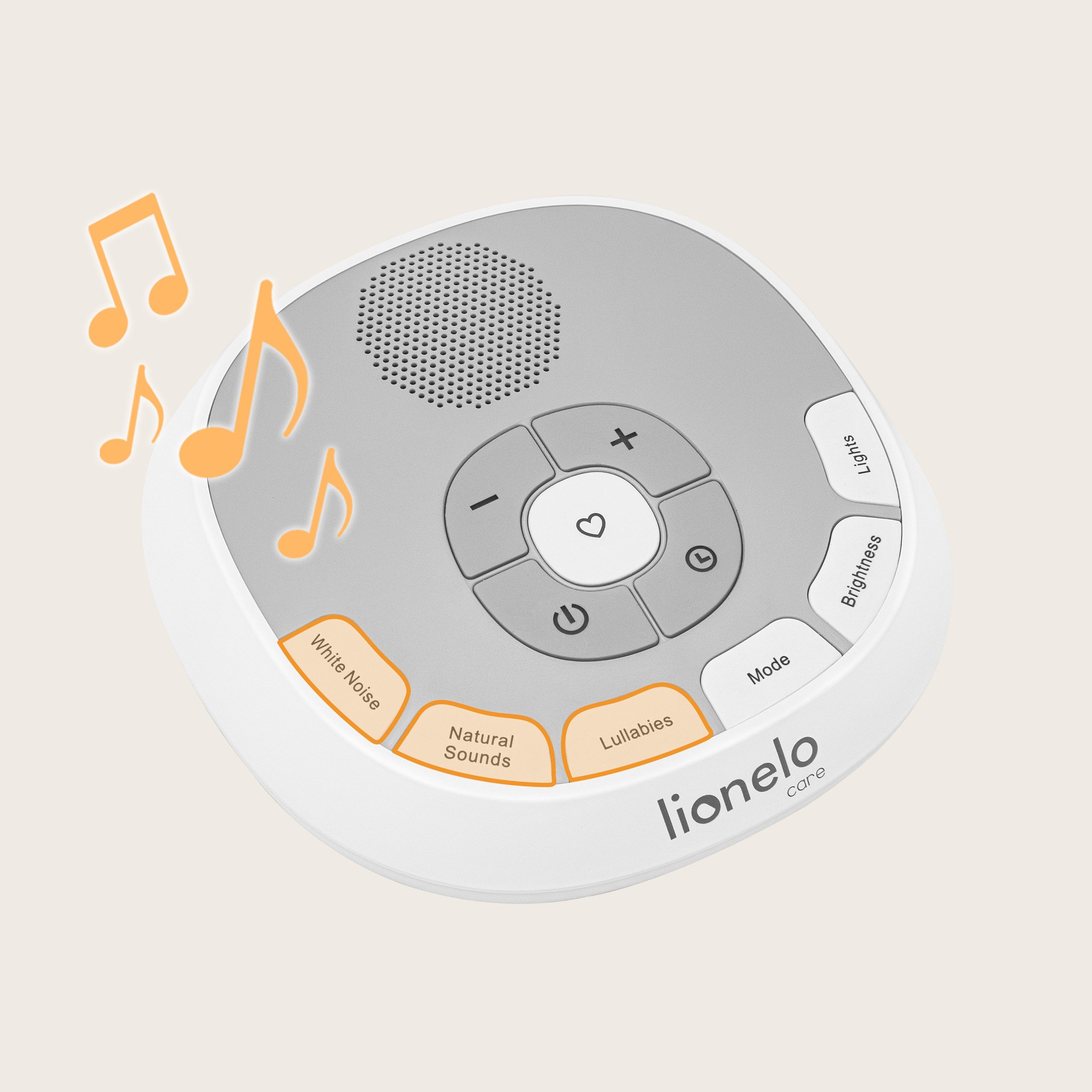 lionelo Spieluhr BABYNAP, Portable/Lampe/LoveBeat - Mamas Herzschlag und 20 Geräusche