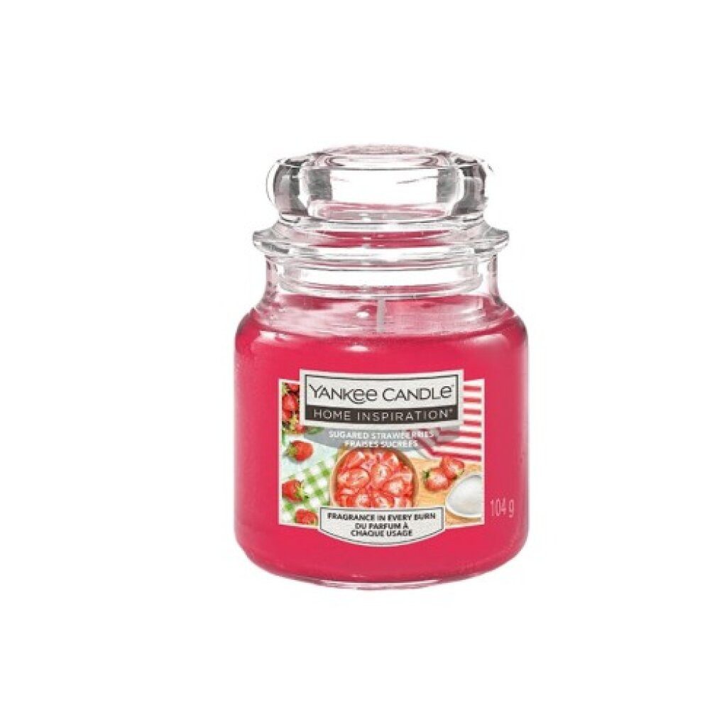 Yankee Candle Duftkerze Duftkerze Home Inspiration klein Gezuckerte Erdbeeren 104 g
