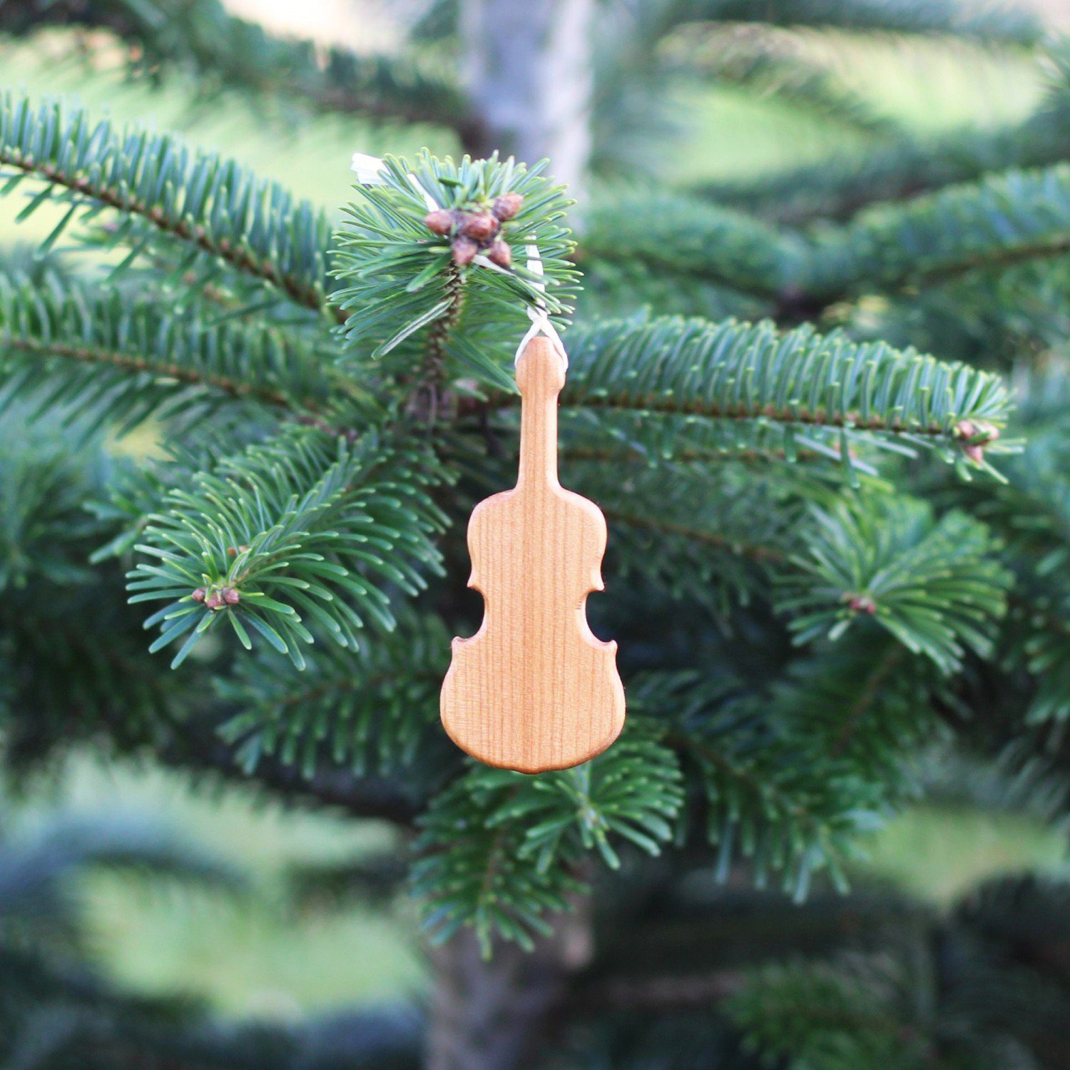 mitienda Christbaumschmuck Geige Baumschmuck aus Holz