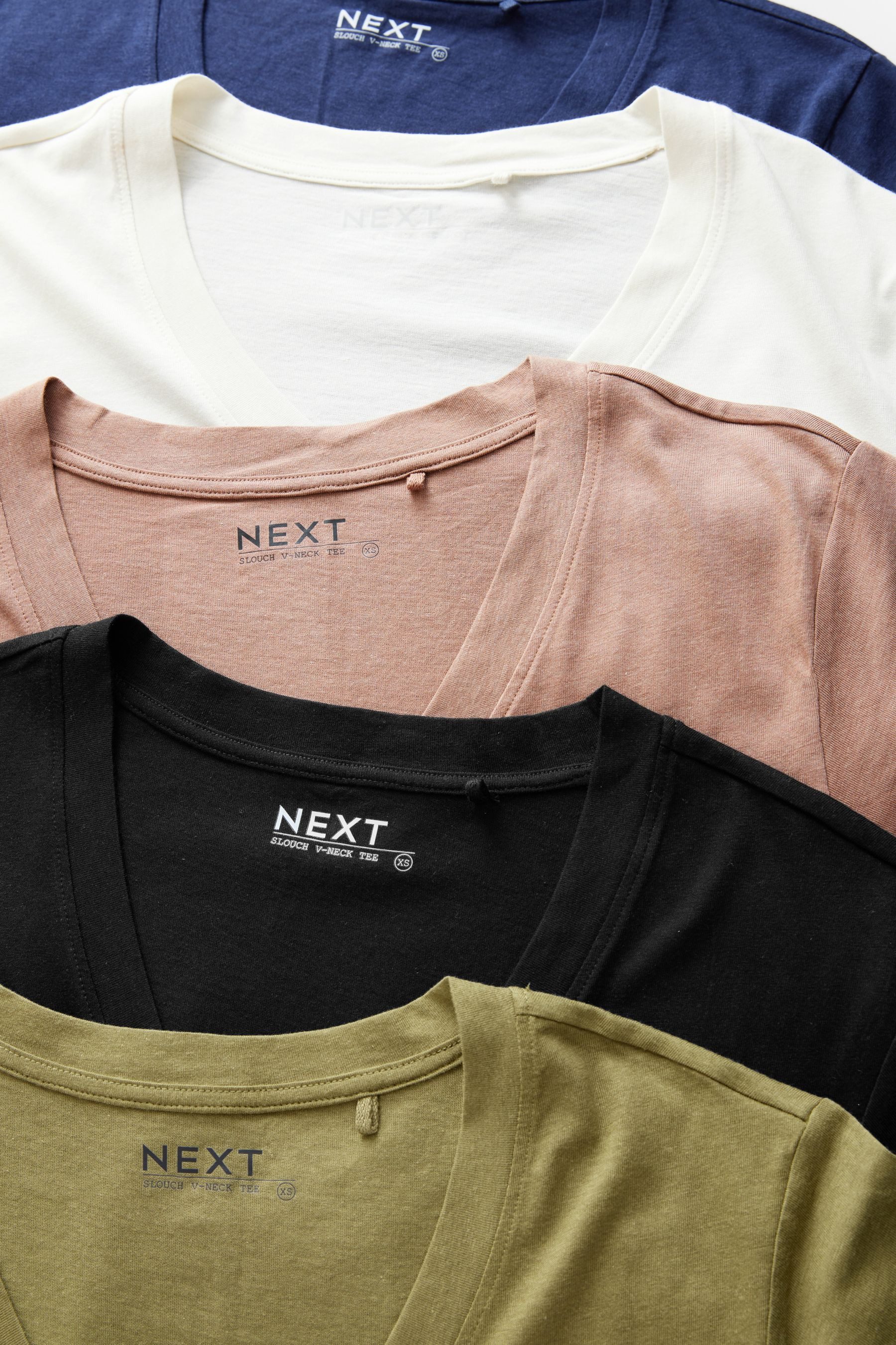 Next T-Shirt Weite T-Shirts aus Baumwoll-Modal, 5er-Pack (5-tlg) günstig online kaufen