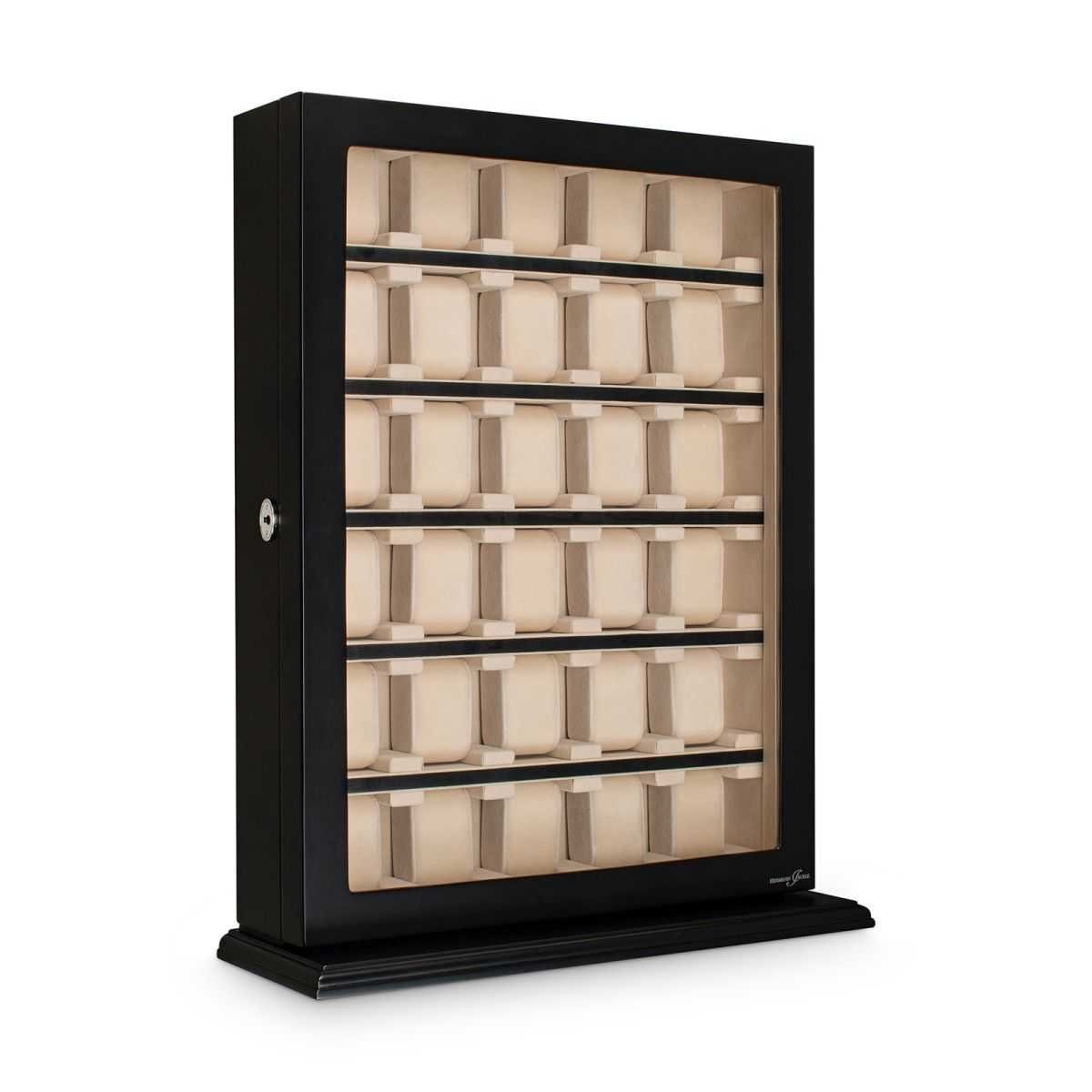 Hermann Jäckle Uhrenbox Tettnang Uhrenvitrine für 30 Uhren - schwarz (1100-30-BL)