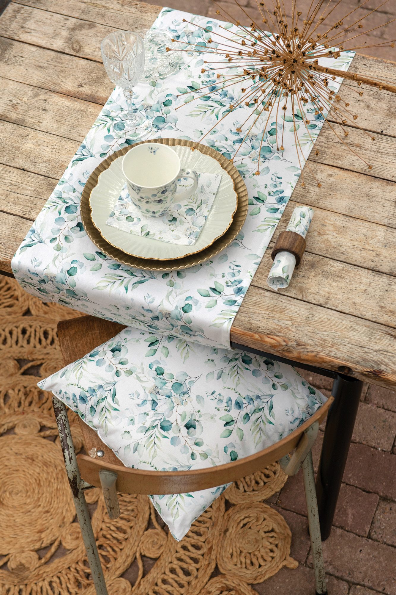 Ambiente® Topflappen Eucalyptus all over, (1-tlg., 1-teilig), hitzebeständig wattiert Pfannen Untersetzer ca.20x20cm