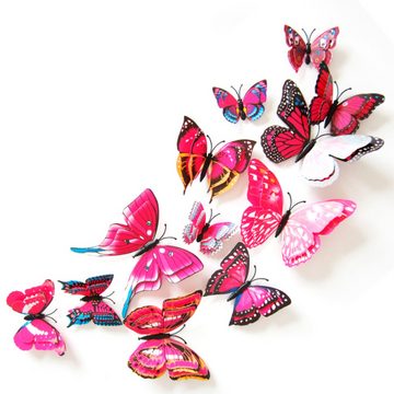 EBUY 3D-Wandtattoo 12-teilige 3D-Schmetterlings-Wandaufkleber (12 St)