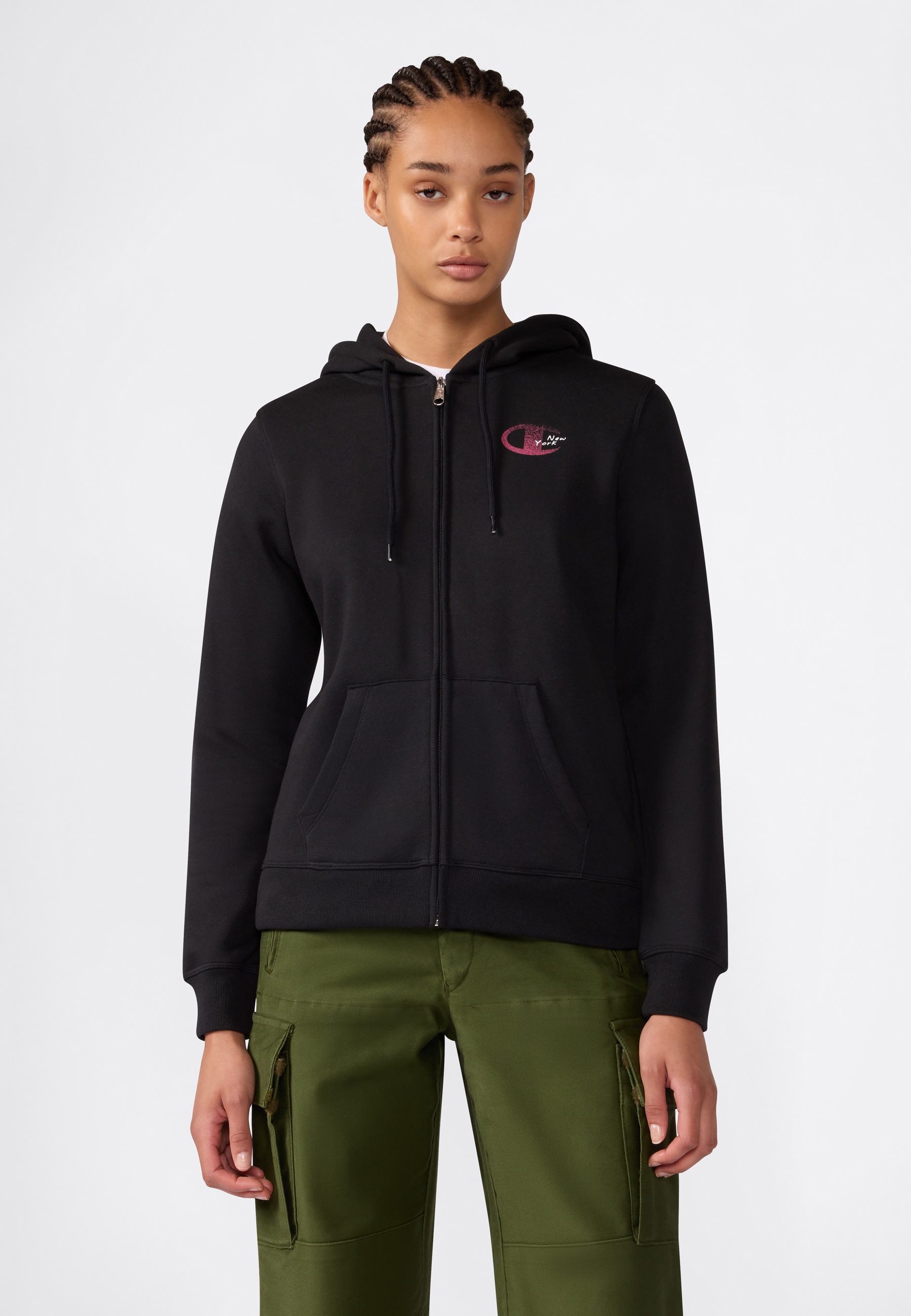 Champion Kapuzensweatjacke SPORTWEAR ZIP-UP HOODIE Slim Fit mit durchgehendem Reißverschluss, körpernahe Passform