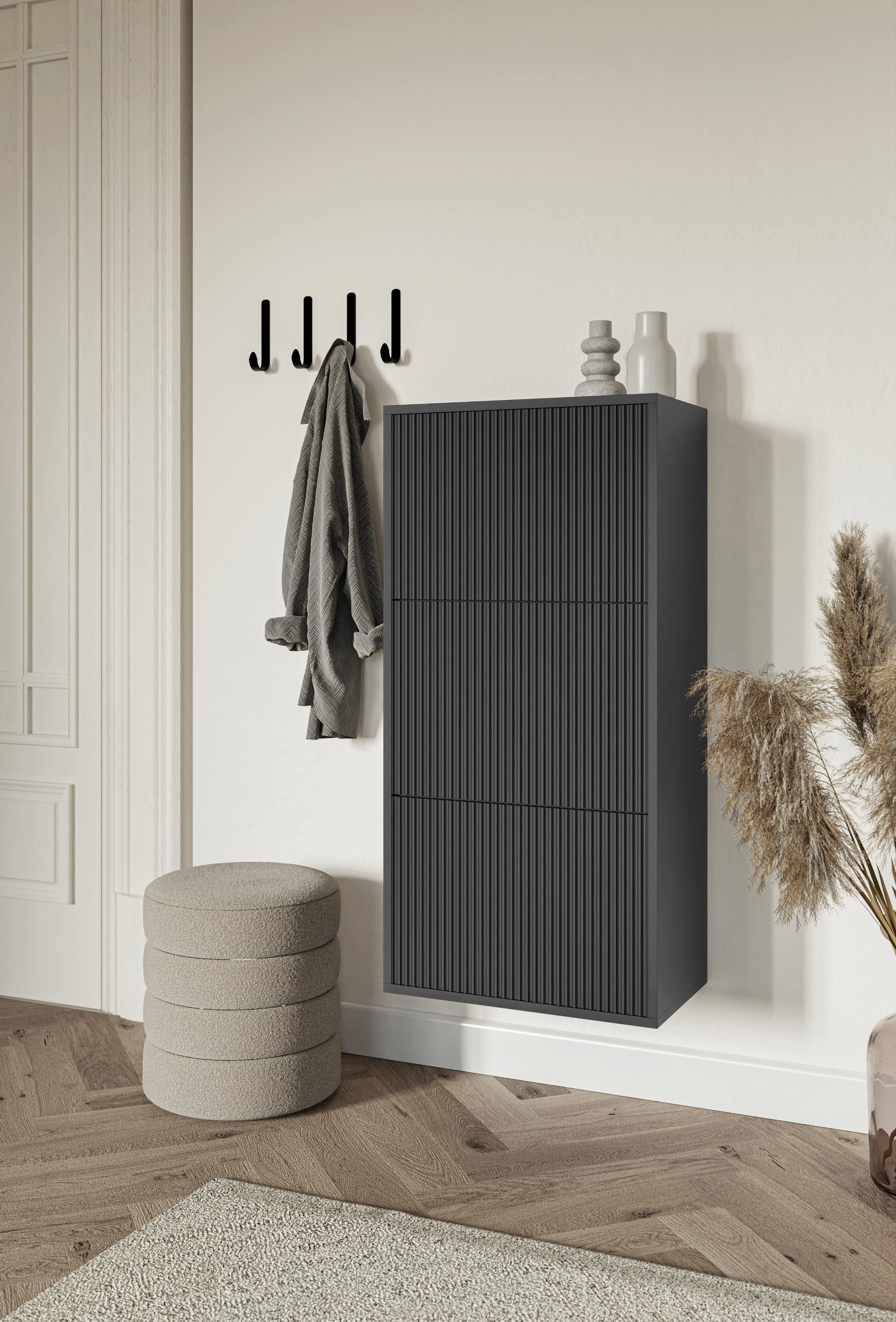 Selsey Hängeschuhschrank VELDIO Wand-Schuhkipper mit 3 Klappen, 50 cm breite