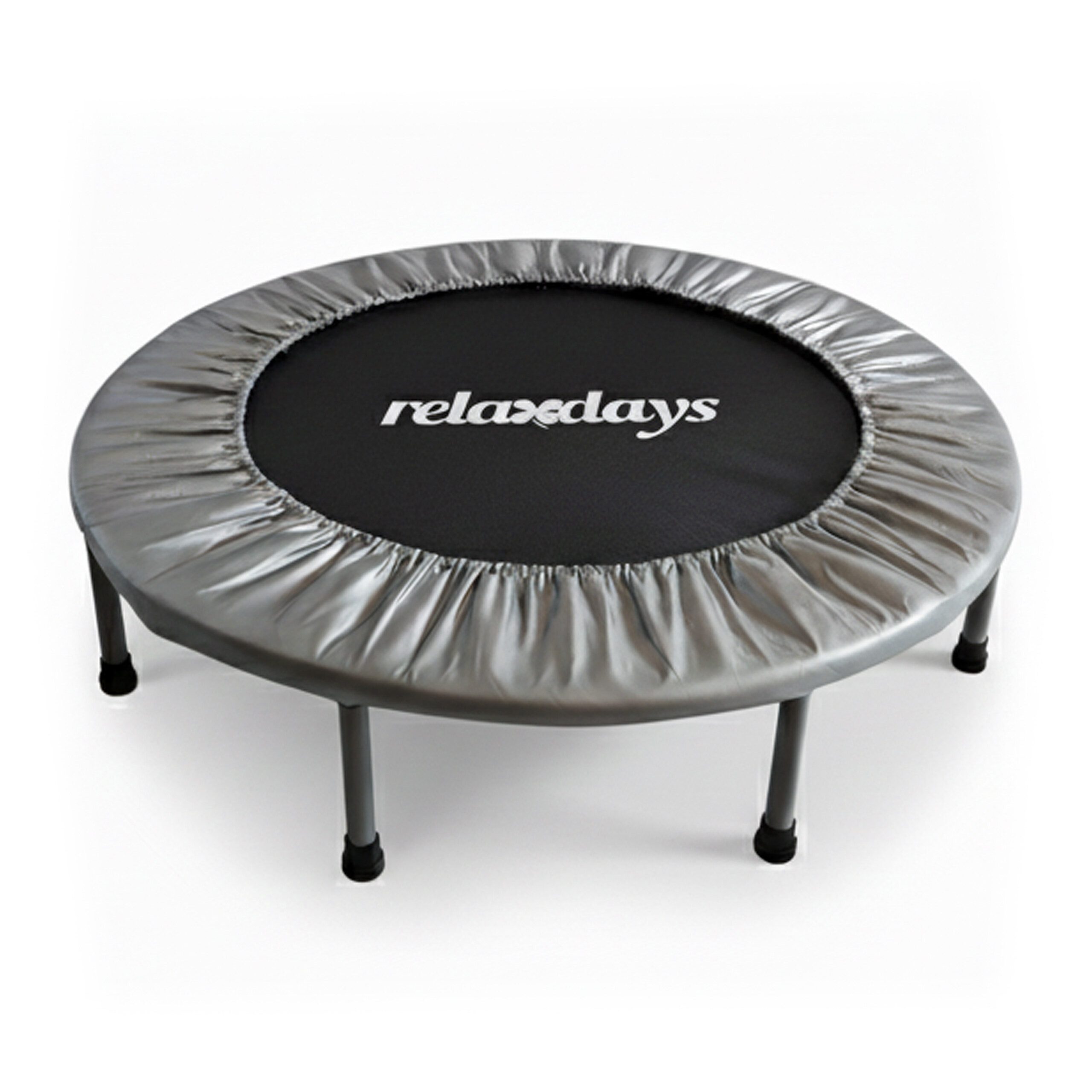 relaxdays Fitnesstrampolin Indoor Trampolin Ø 95 cm, Ø 95 cm, (1 tlg), grau, 95 cm
