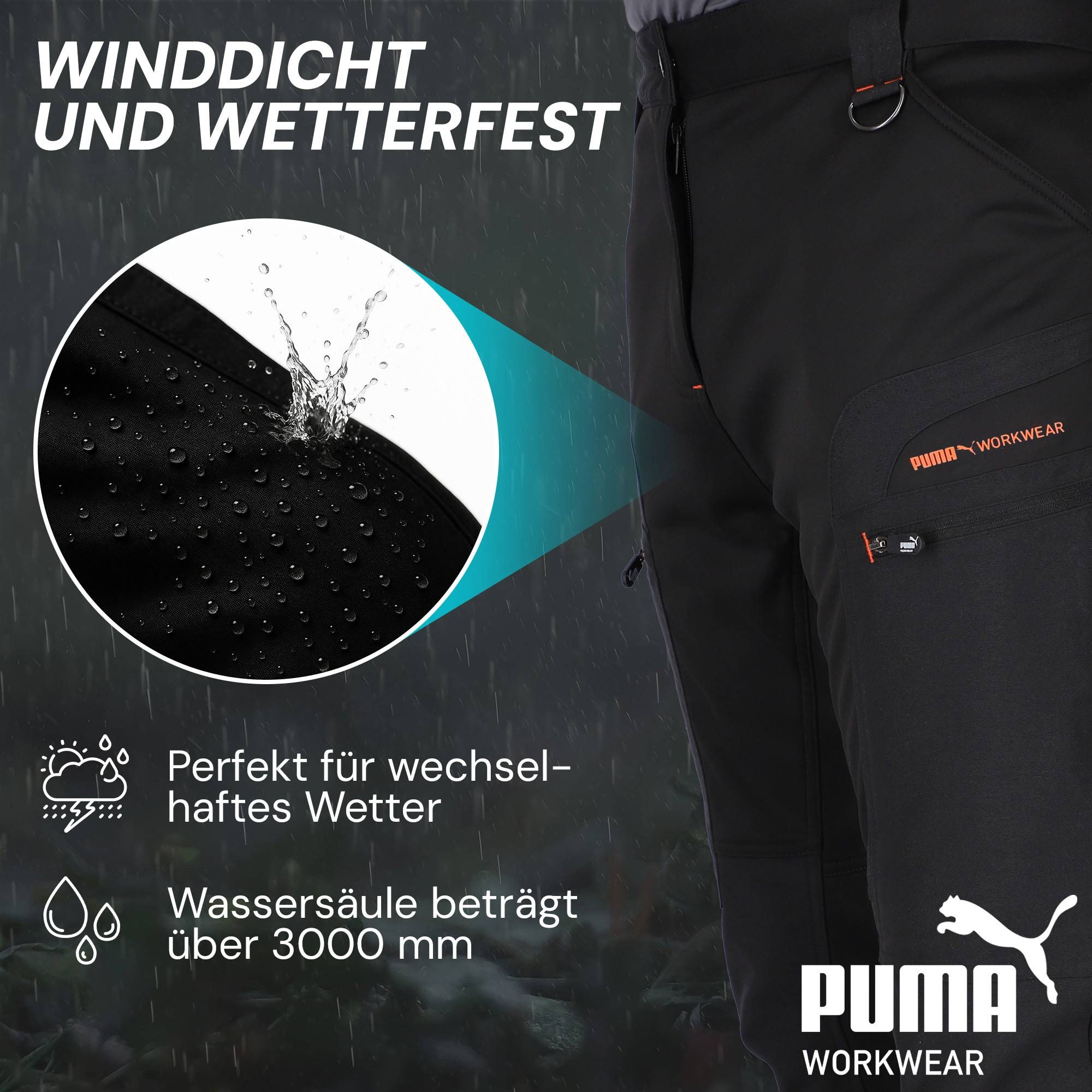 PUMA Workwear Arbeitshose ProOne Alpine gefütterte Hosen Herren - Outdoor Hosen für Herren Winddichte, Wasserabweisende & elastische Arbeitshose für den Winter