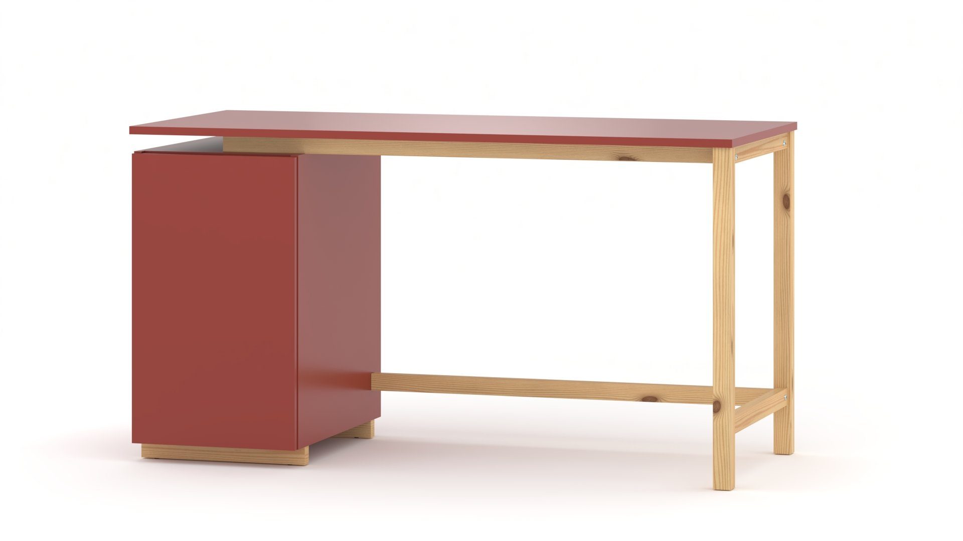Siblo Schreibtisch Schreibtisch Liam mit Schrank (Kinderschreibtisch Liam mit Schrank) Rot