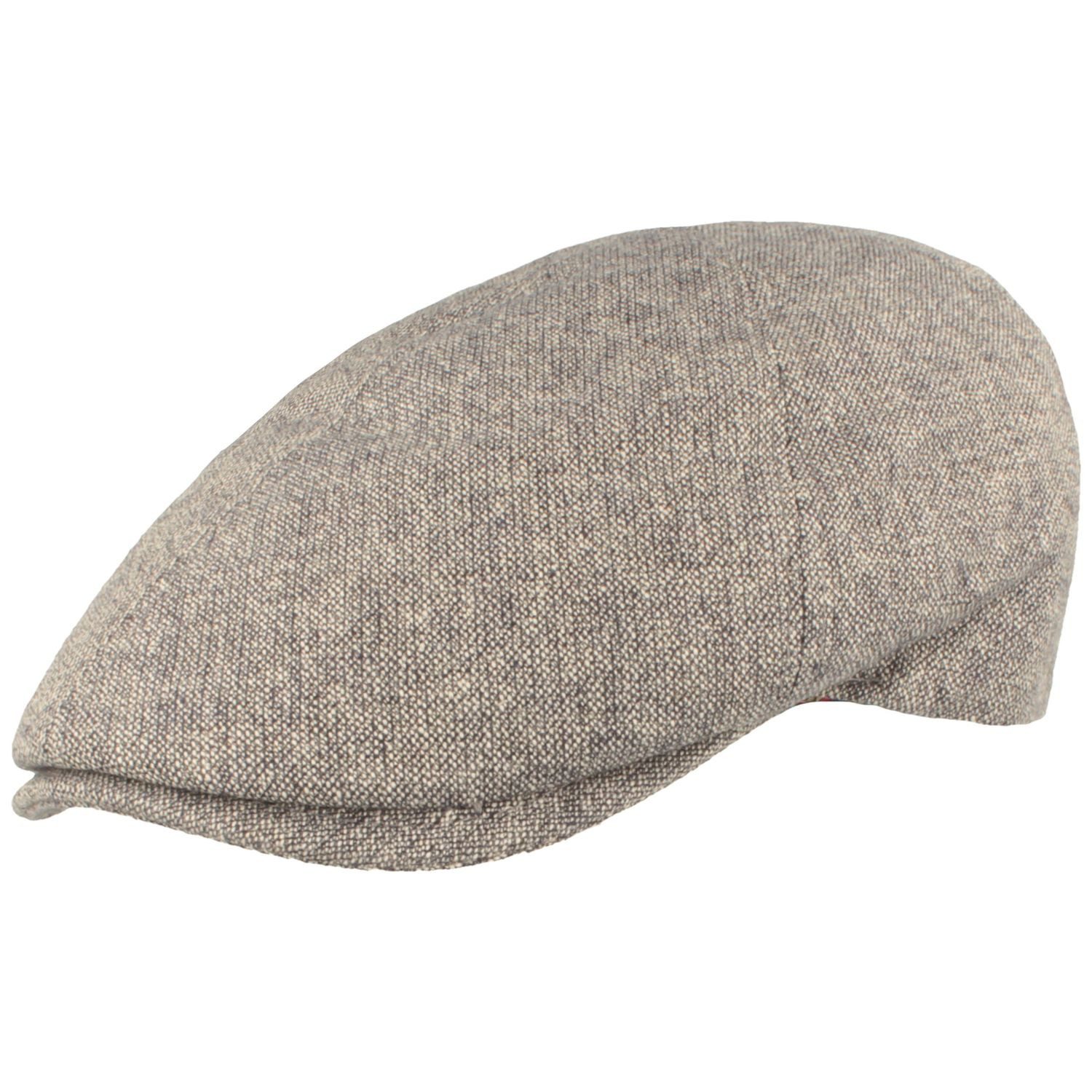 Breiter Schiebermütze aus Seiden-Wollmix meliert