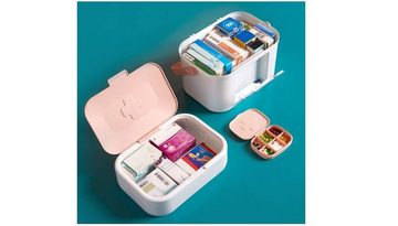 U.Uberlux Aufbewahrungsbox Medikamentenbox mit Pillendose, Hausapotheke, Erste Hilfe Koffer